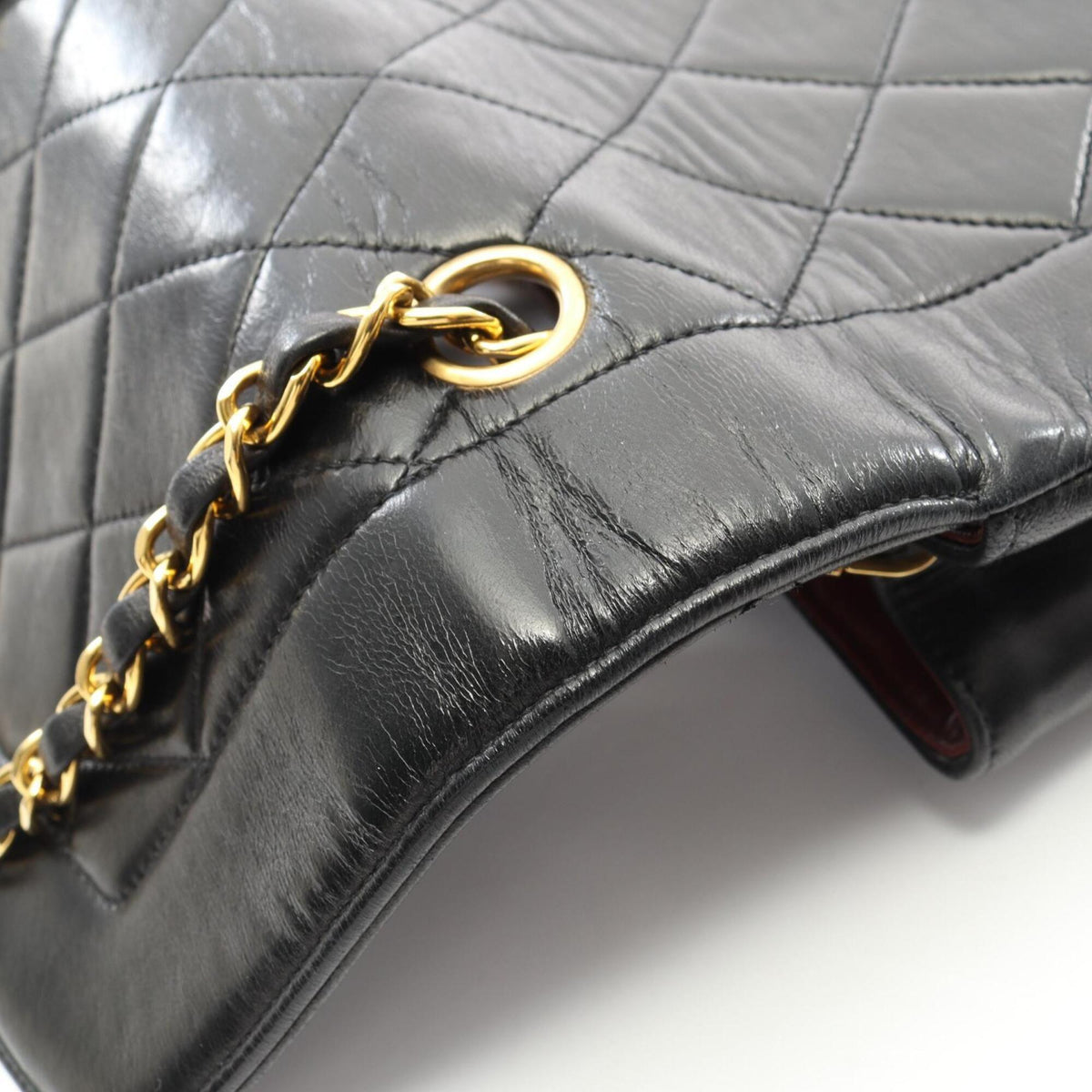 Chanel Matelasse Black Leather Handbag Shoulder Bag (Pre-Owned)