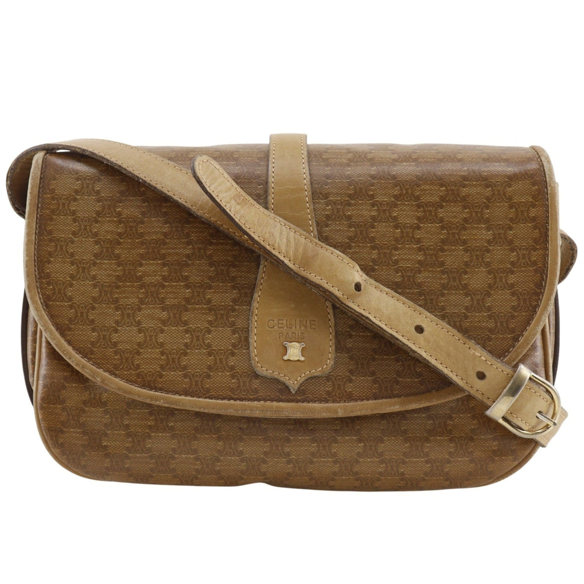 Celine Macadam Brown Pvc Shoulder Bag (Pre-Owned)