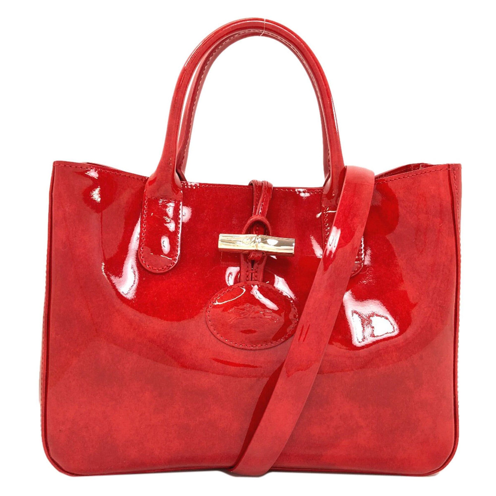 Longchamp Red Color Leather Handbag (Pre-Owned)