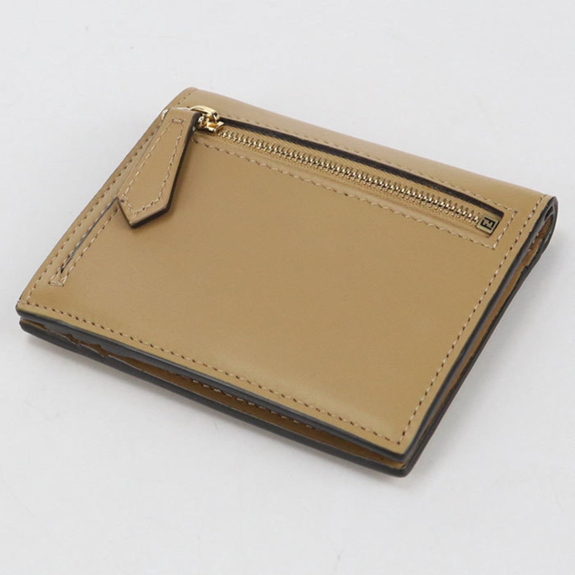 Fendi Zucca Beige Leather Wallet (Bi-Fold) (Pre-Owned)