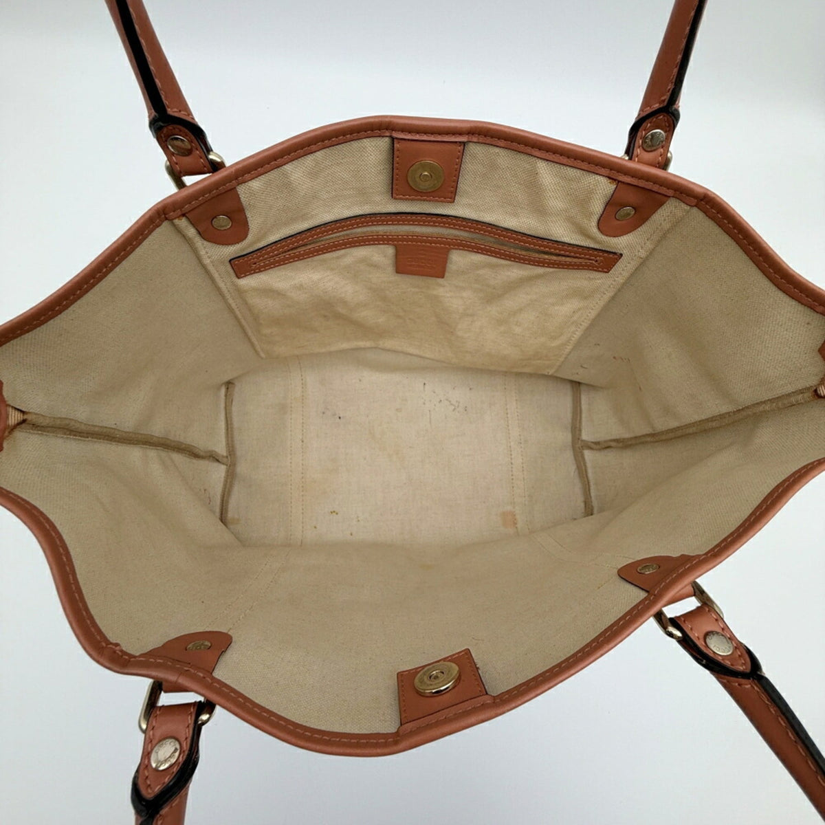Gucci Gg Plus Beige Brown Pvc Leather Handbag Tote Bag (Pre-Owned)