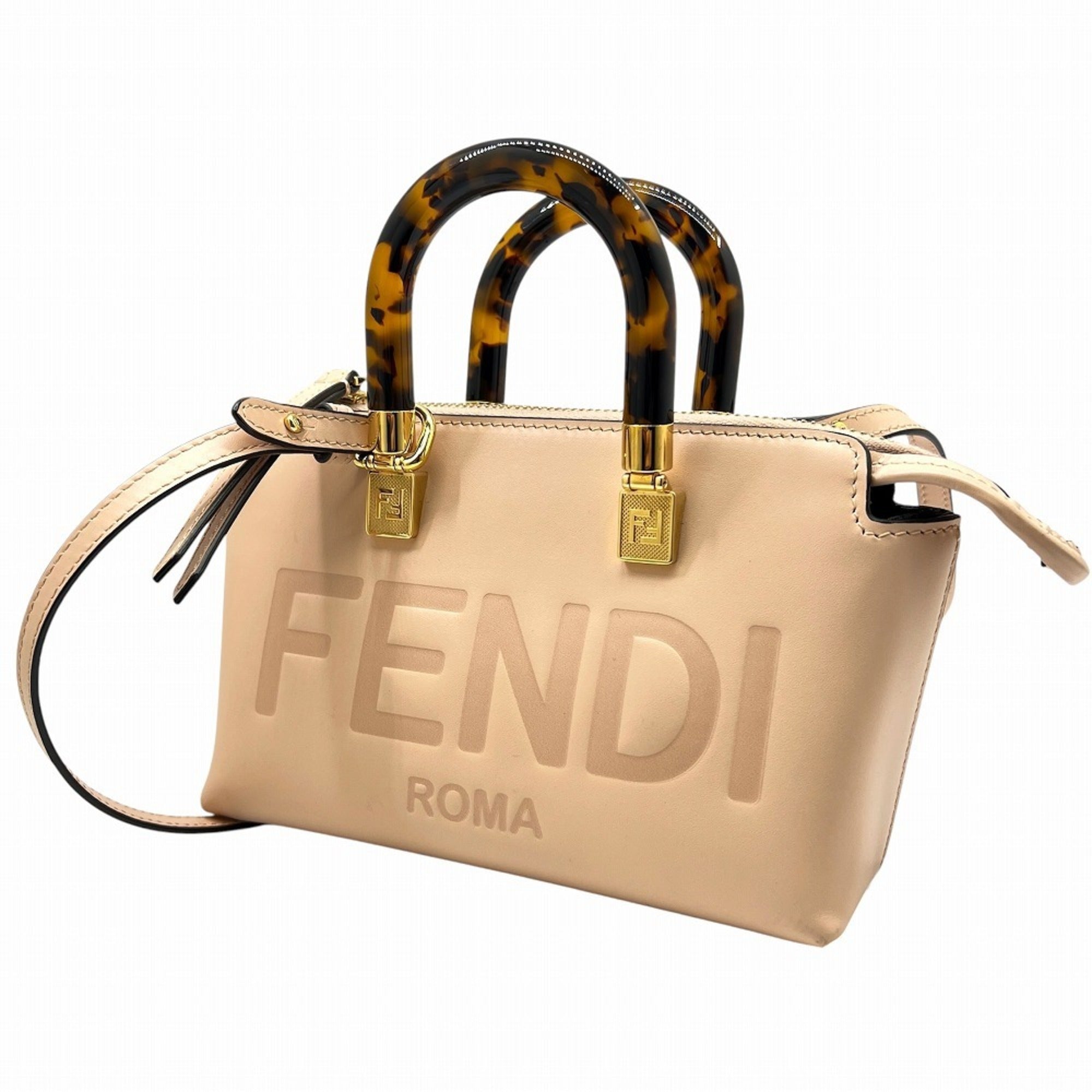 Fendi Pink Leather Handbag Shoulder Bag (Pre-Owned)