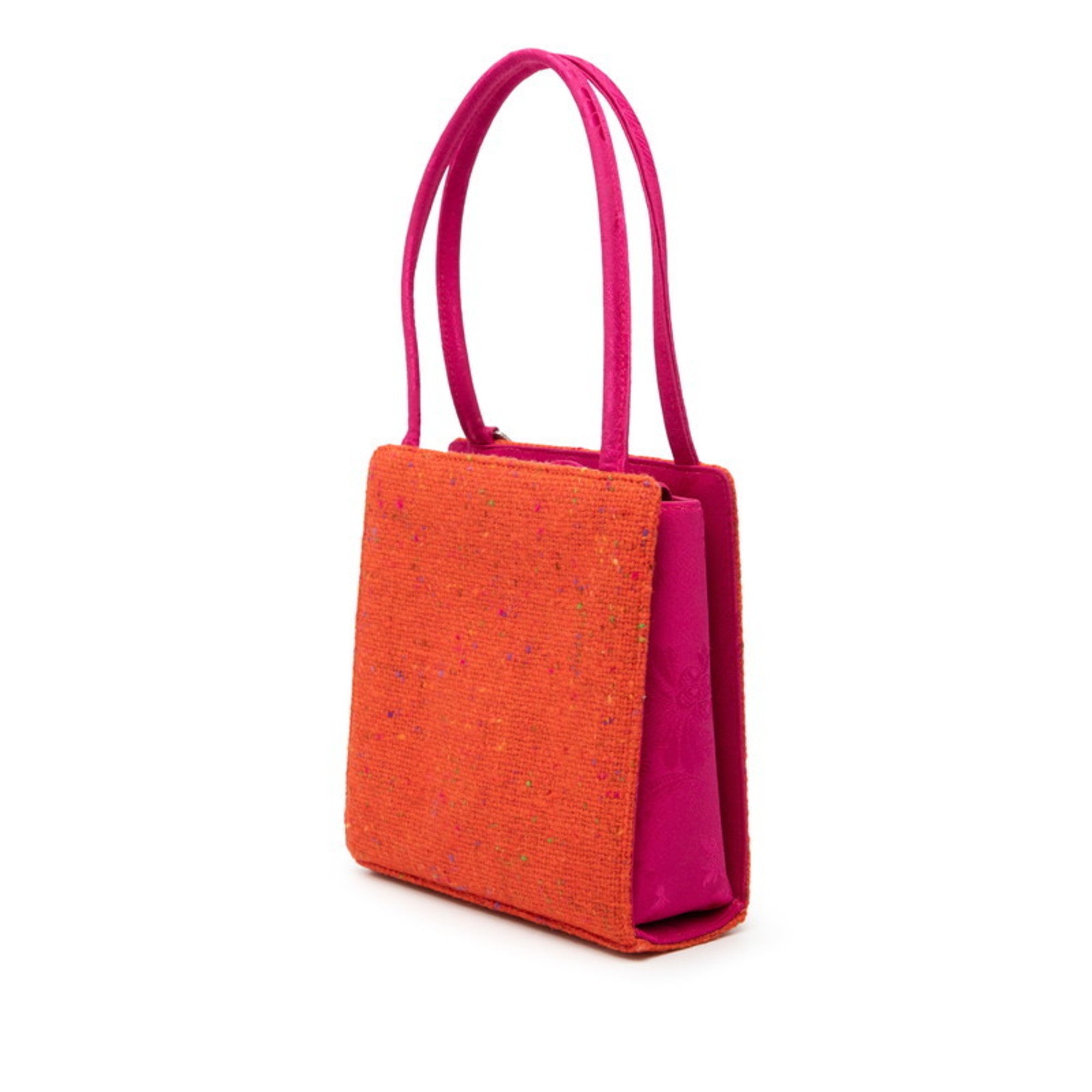Christian Dior Orange Pink Tweed Handbag (Pre-Owned)