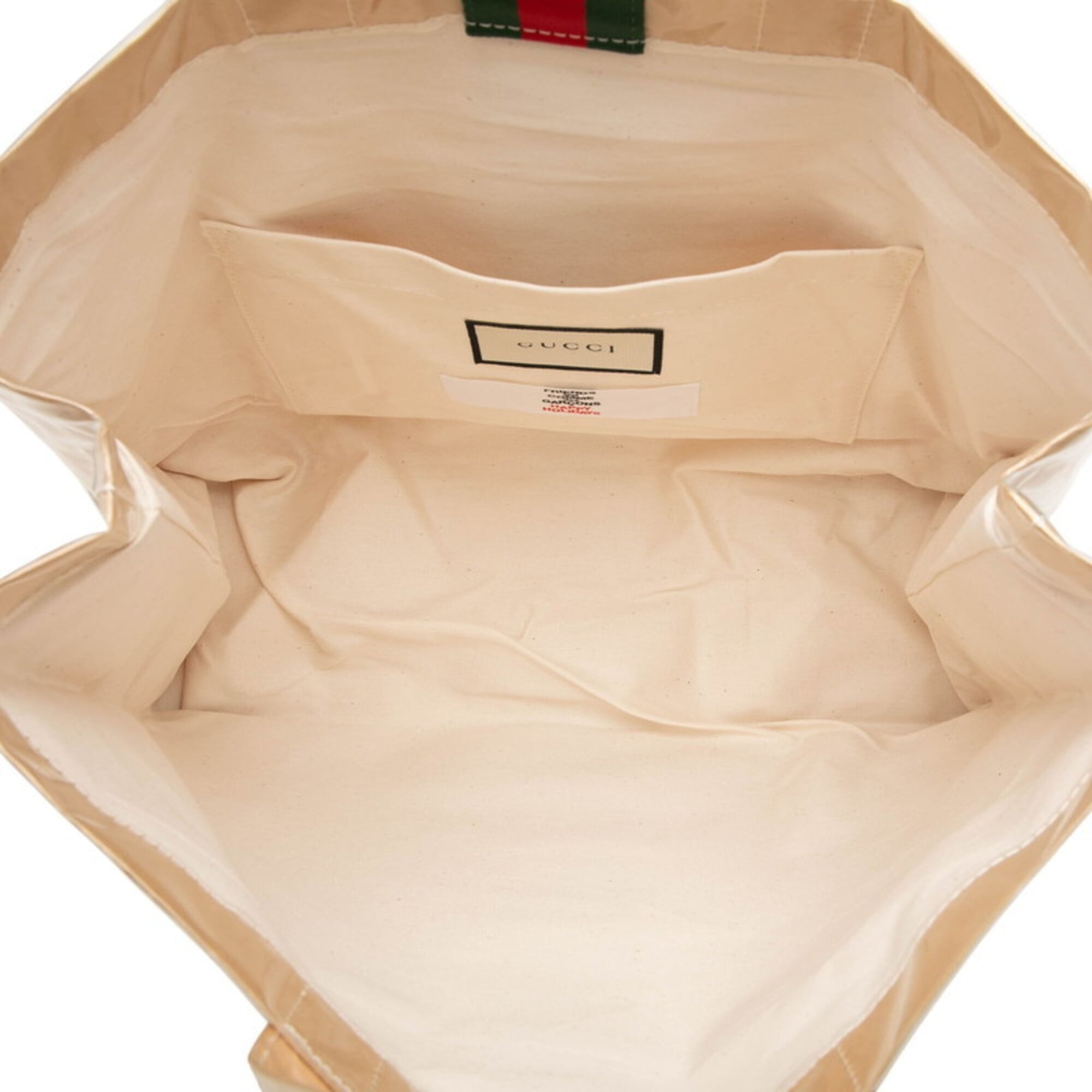 Gucci Beige Green Red Color Elastane Nylon Tote Bag (Pre-Owned)