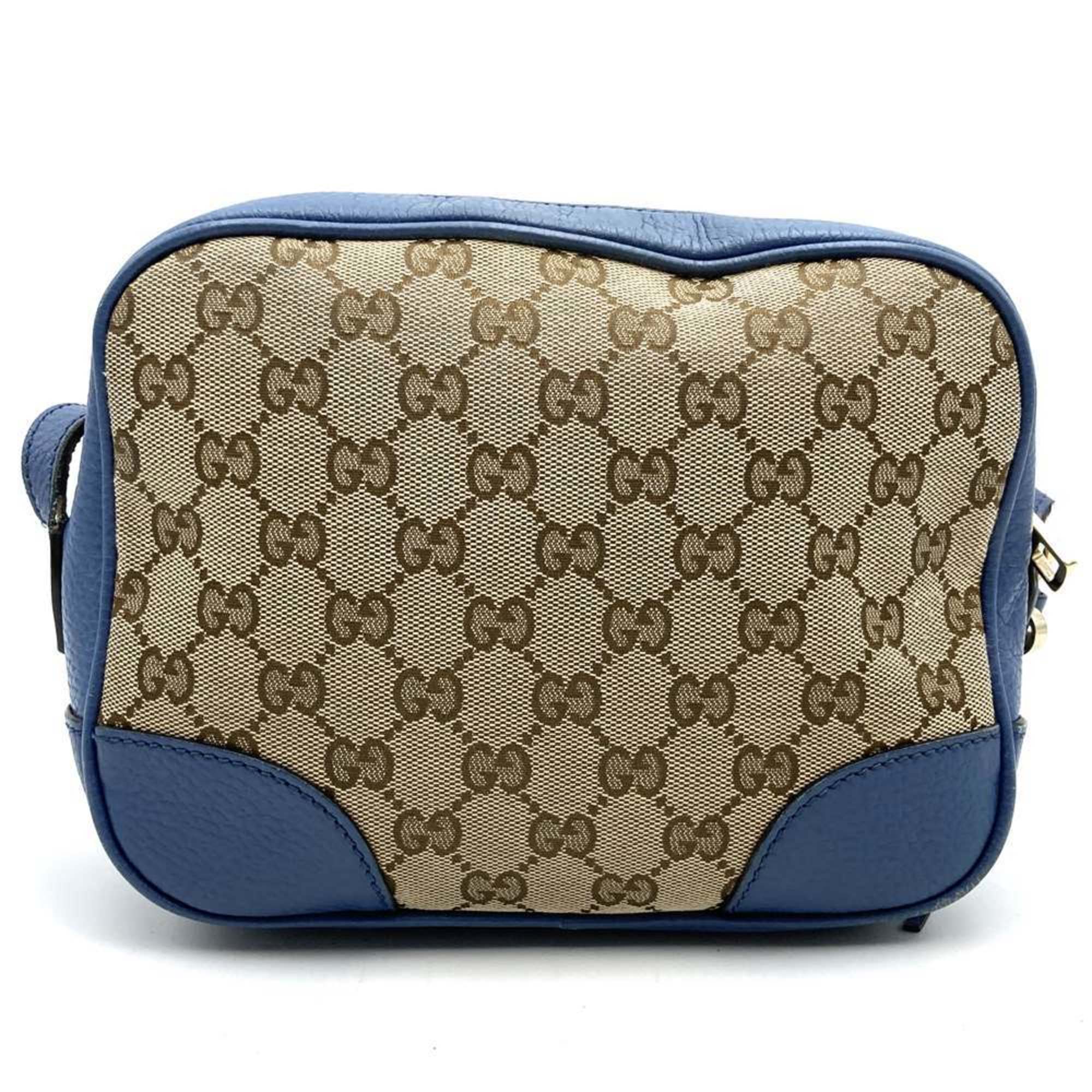 Gucci Brown Gg Canvas Leather Shoulder Bag (Pre-Owned)