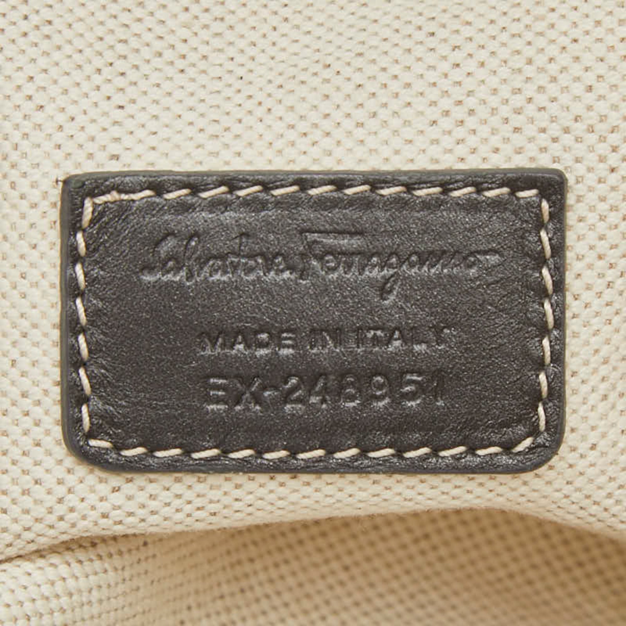 Salvatore Ferragamo Gray Multi-Color Canvas Handbag Tote Bag (Pre-Owned)