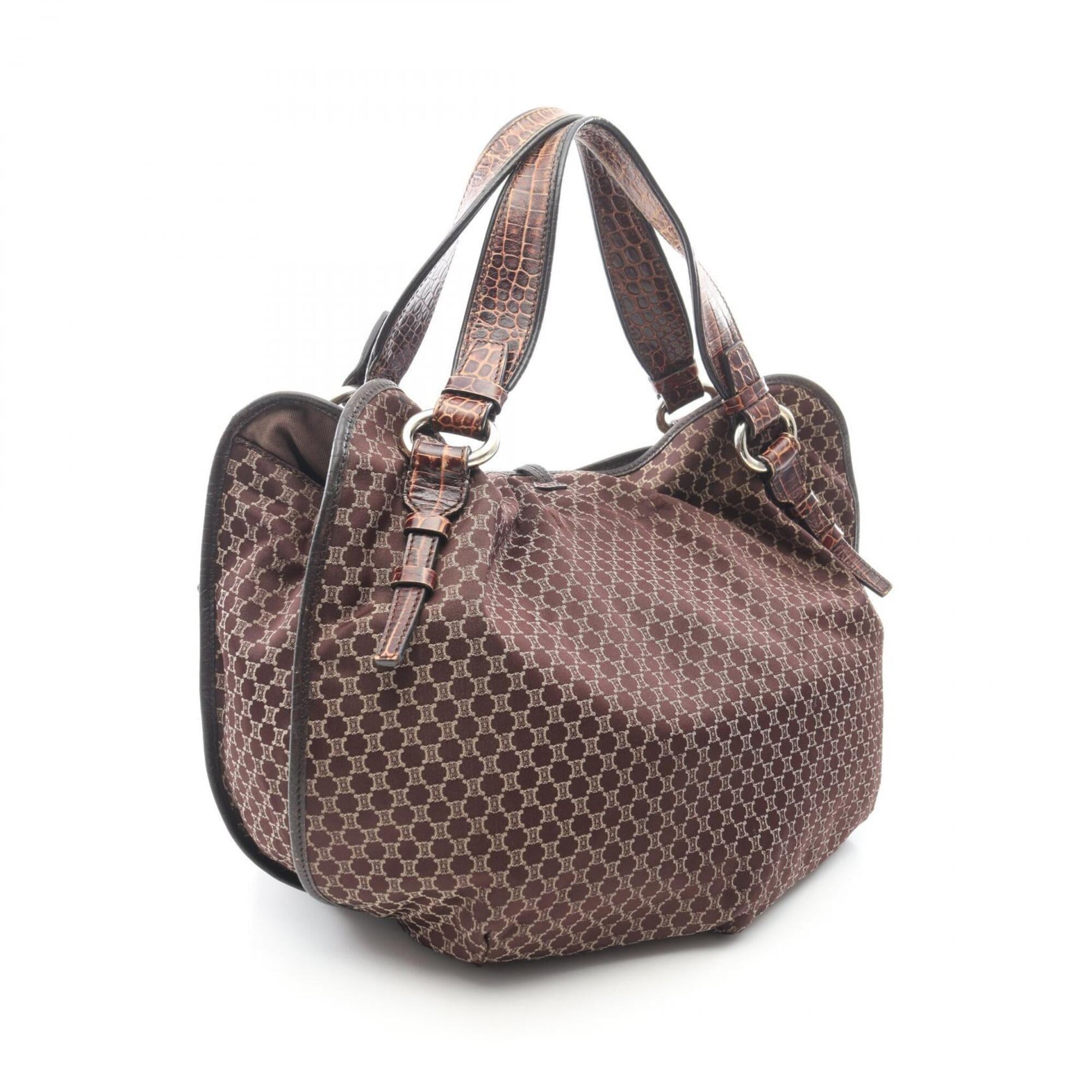 Celine Bittersweet Brown Canvas Leather Handbag (Pre-Owned)