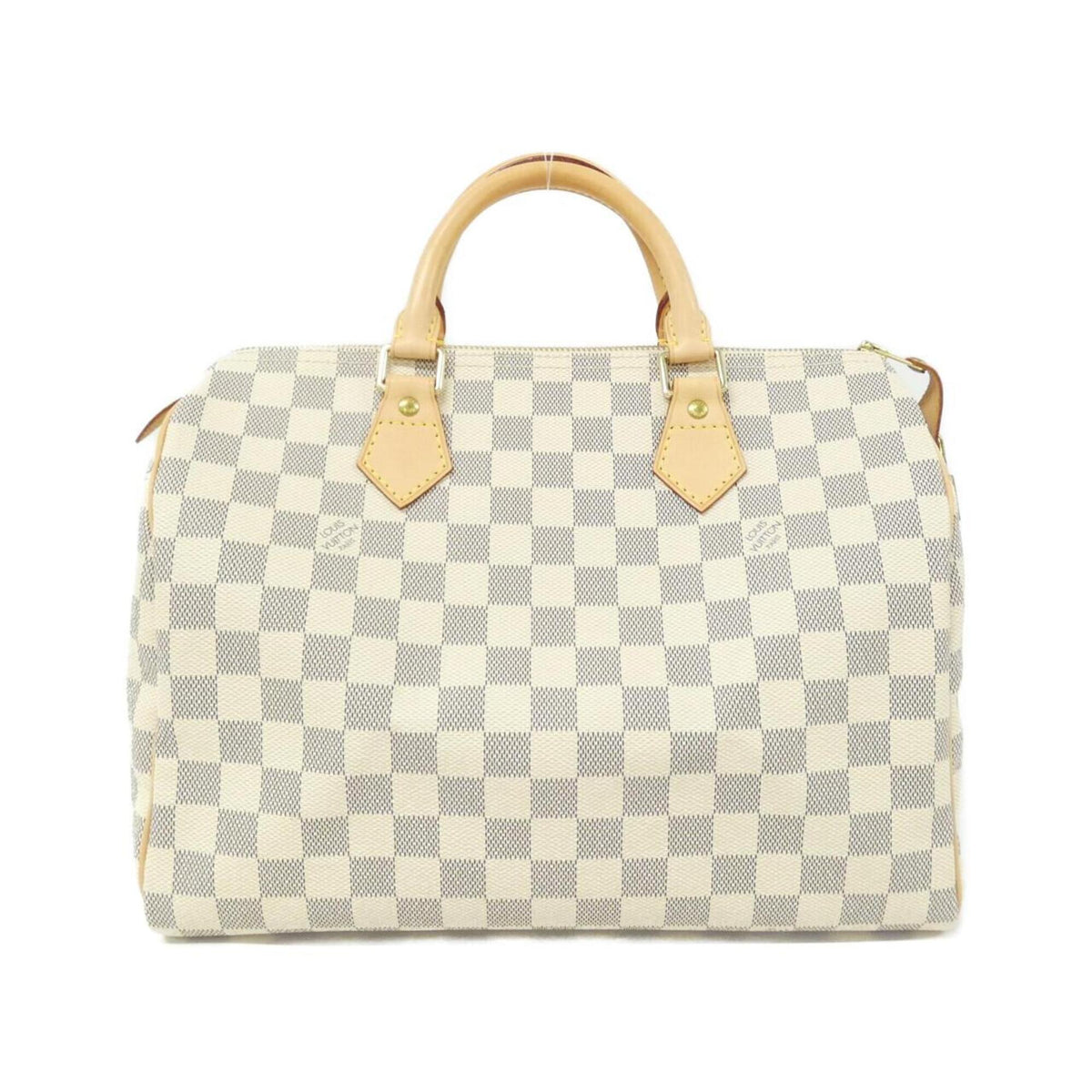 Louis Vuitton Azur White Coated Canvas Boston Bag (Pre-Owned)