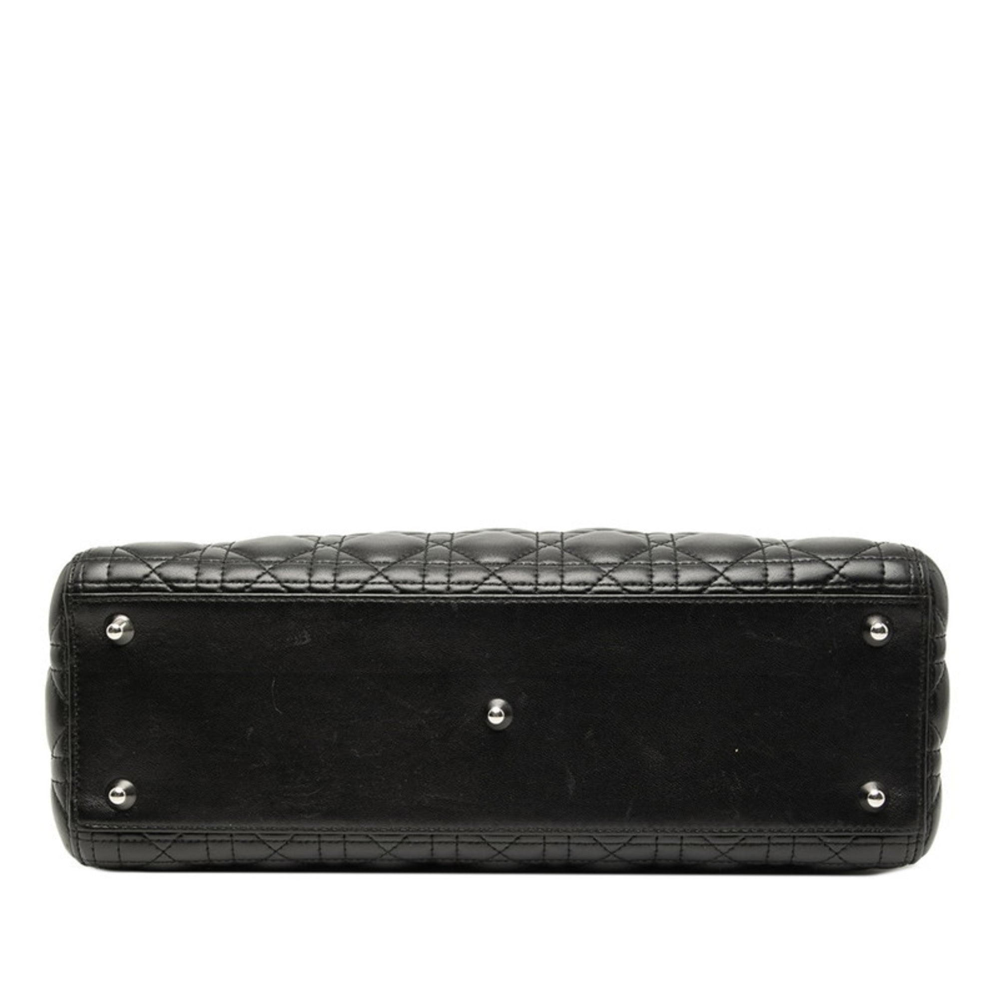 Christian Dior Black Leather Handbag Shoulder Bag (Pre-Owned)