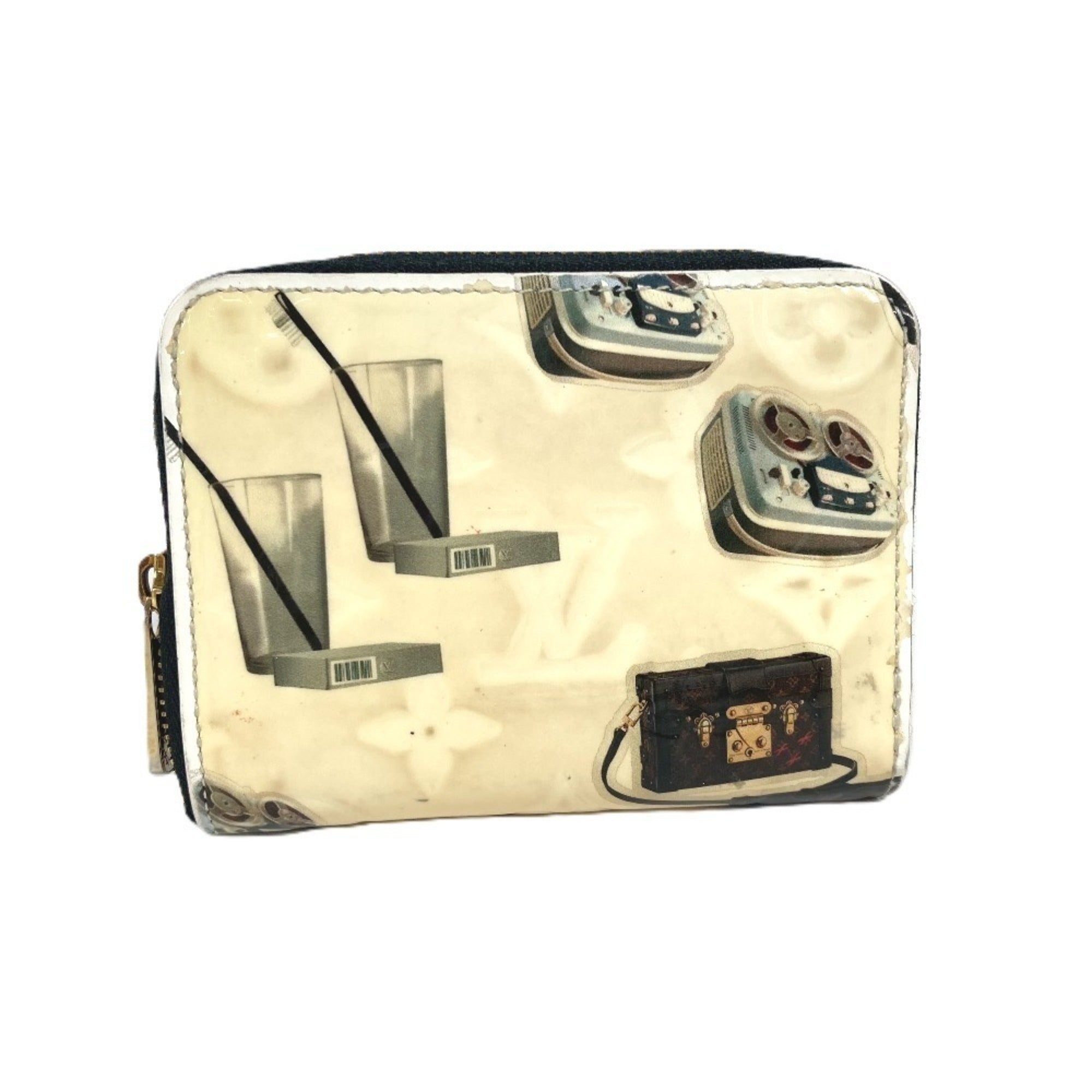 Louis Vuitton Black White Patent Leather Coin Purse/Coin Case (Pre-Owned)