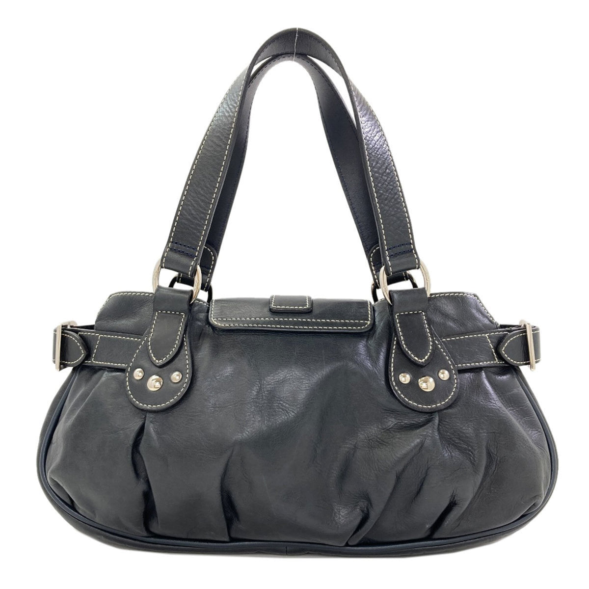Longchamp Black Leather Tote Bag (Pre-Owned)