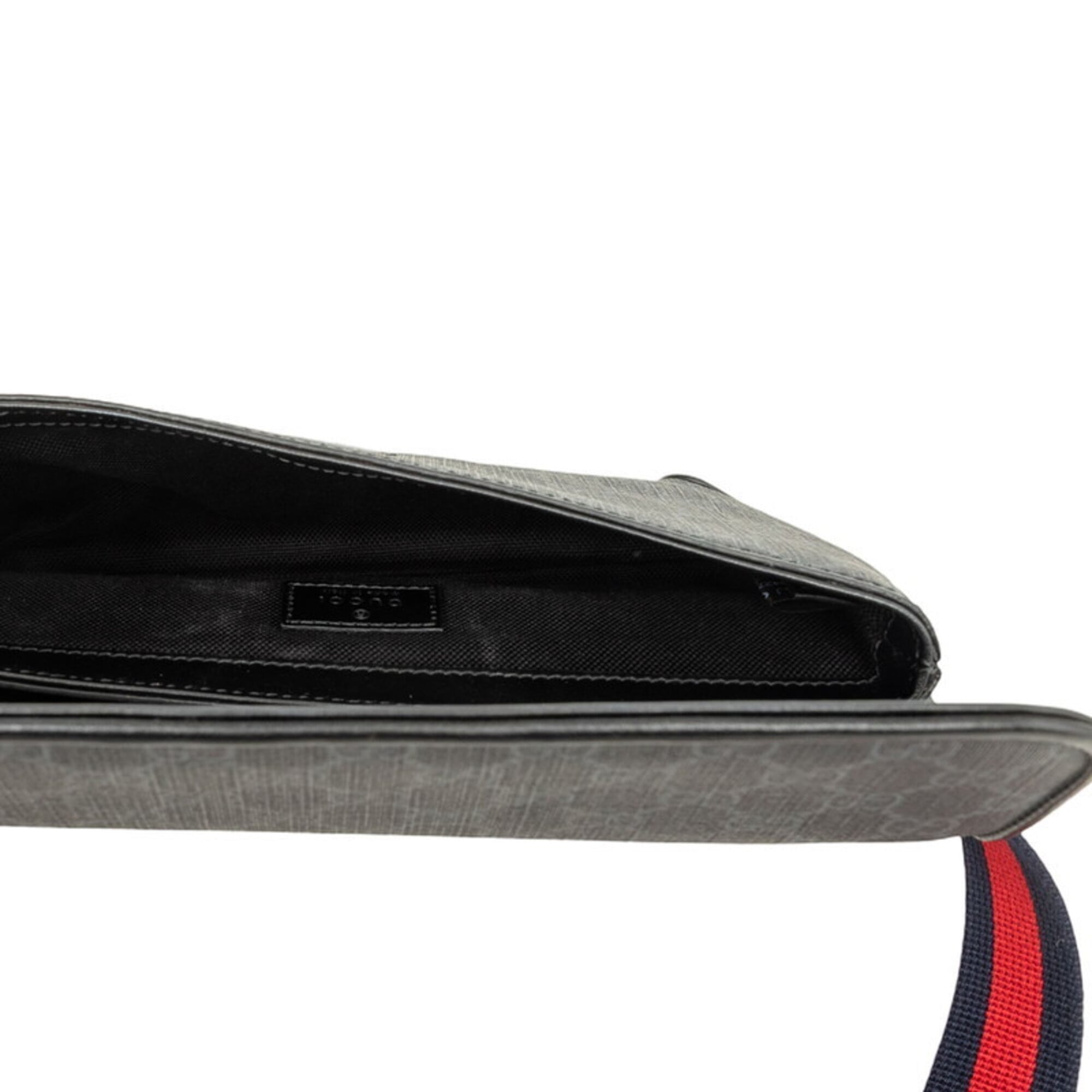Gucci Black Gray Pvc Leather Fanny Pack Sling Bag (Pre-Owned)