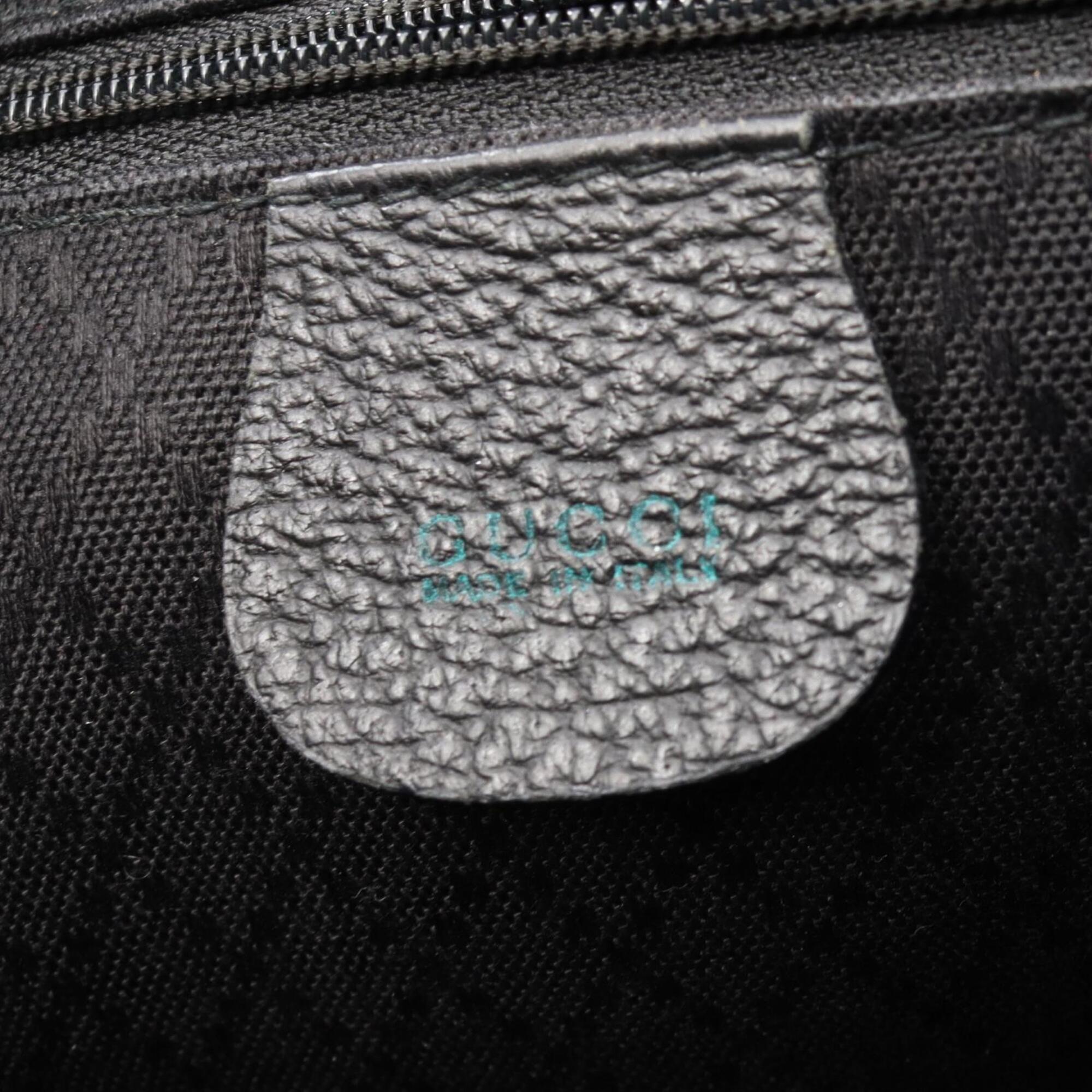 Gucci Black Suede Leather Backpack Handbag (Pre-Owned)