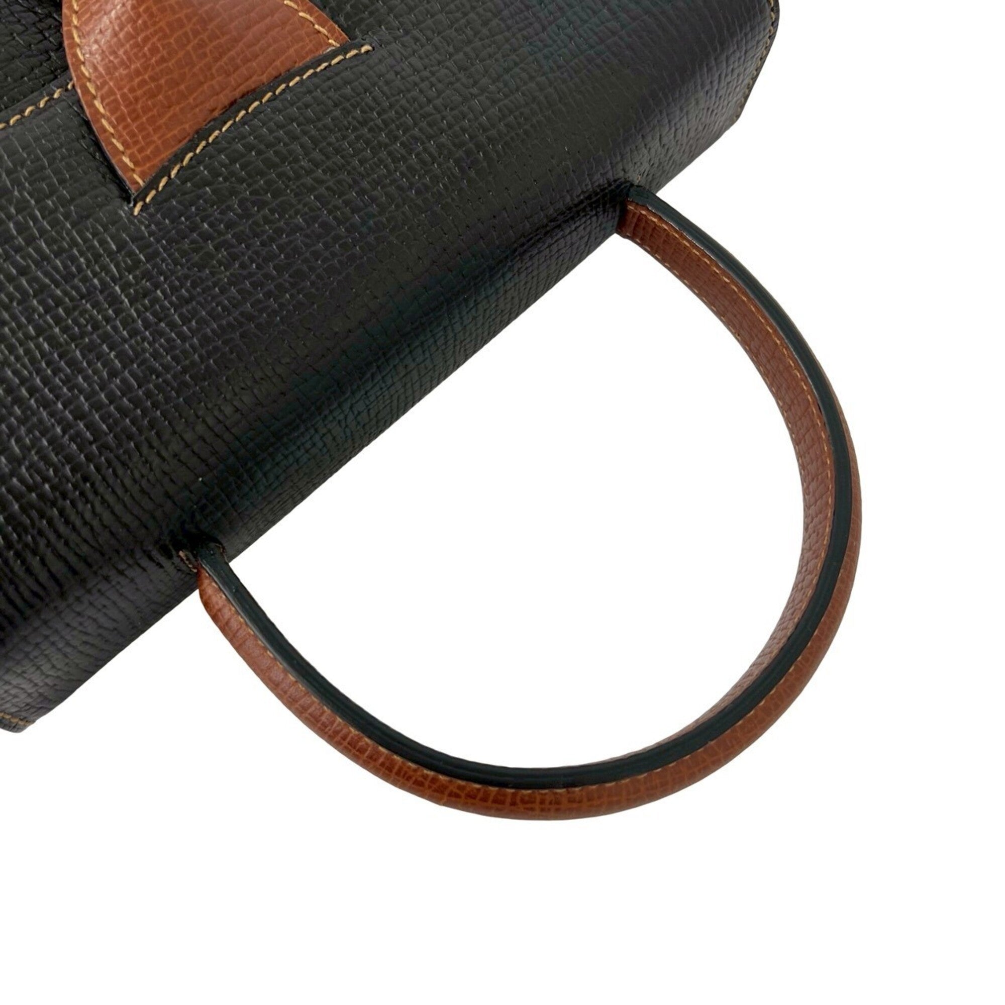 Loewe Black Brown Leather Handbag Shoulder Bag (Pre-Owned)