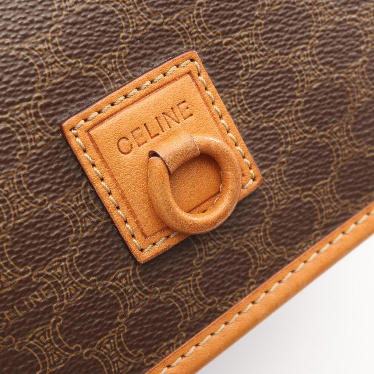 Celine Brown Coated Canvas Leather Handbag (Pre-Owned)