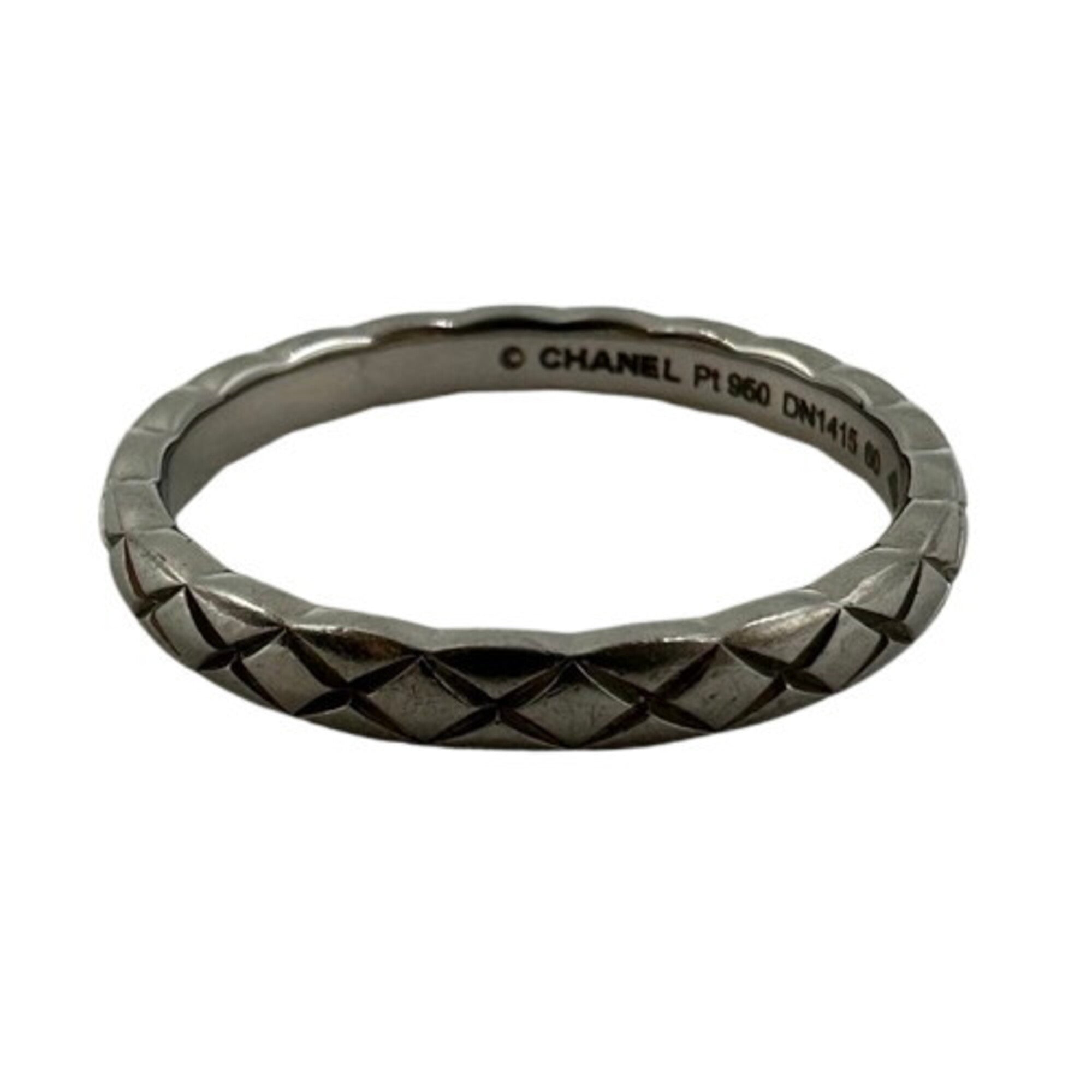 Chanel Platinum Platinum 950 Band Ring (Pre-Owned)