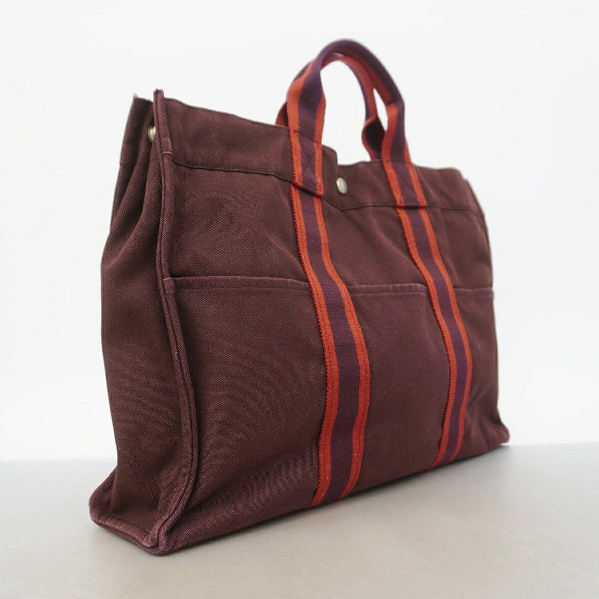 Hermes Brown Canvas Tote Bag (Pre-Owned)