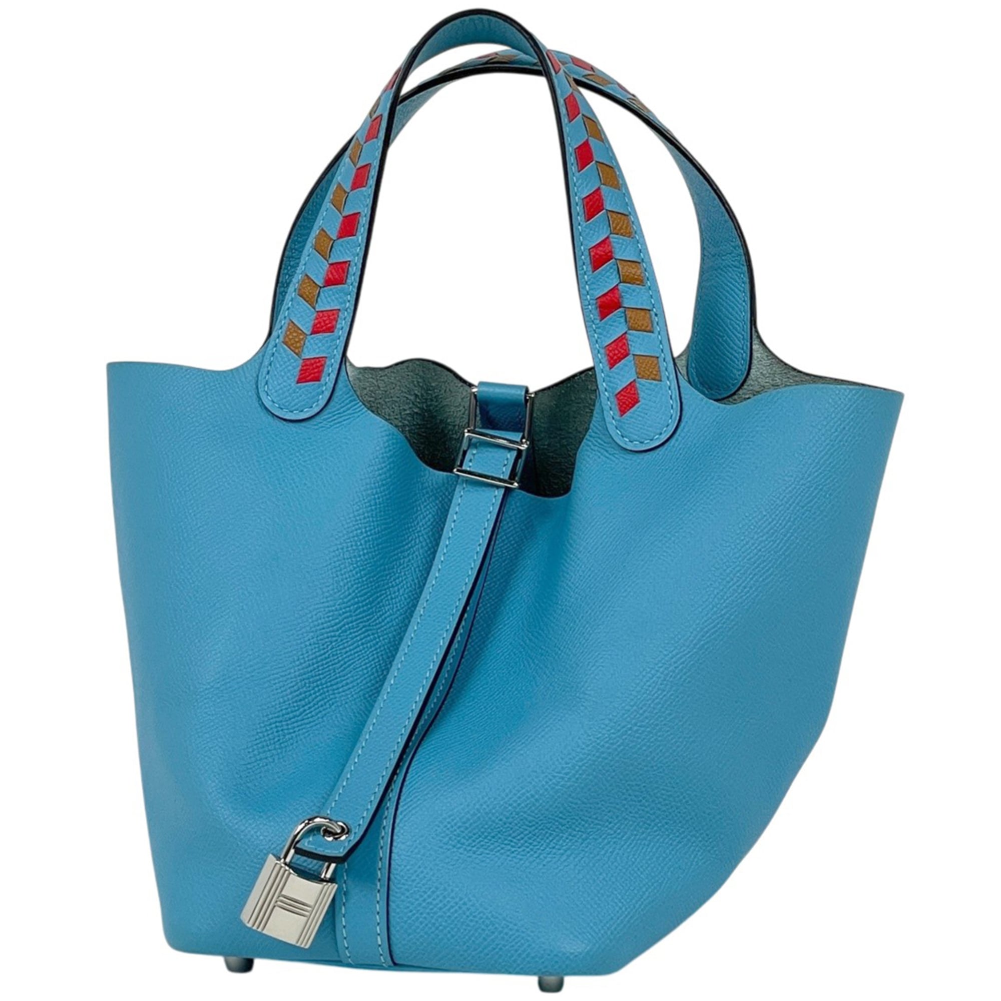 Hermes Blue Epsom Leather Handbag (Pre-Owned)
