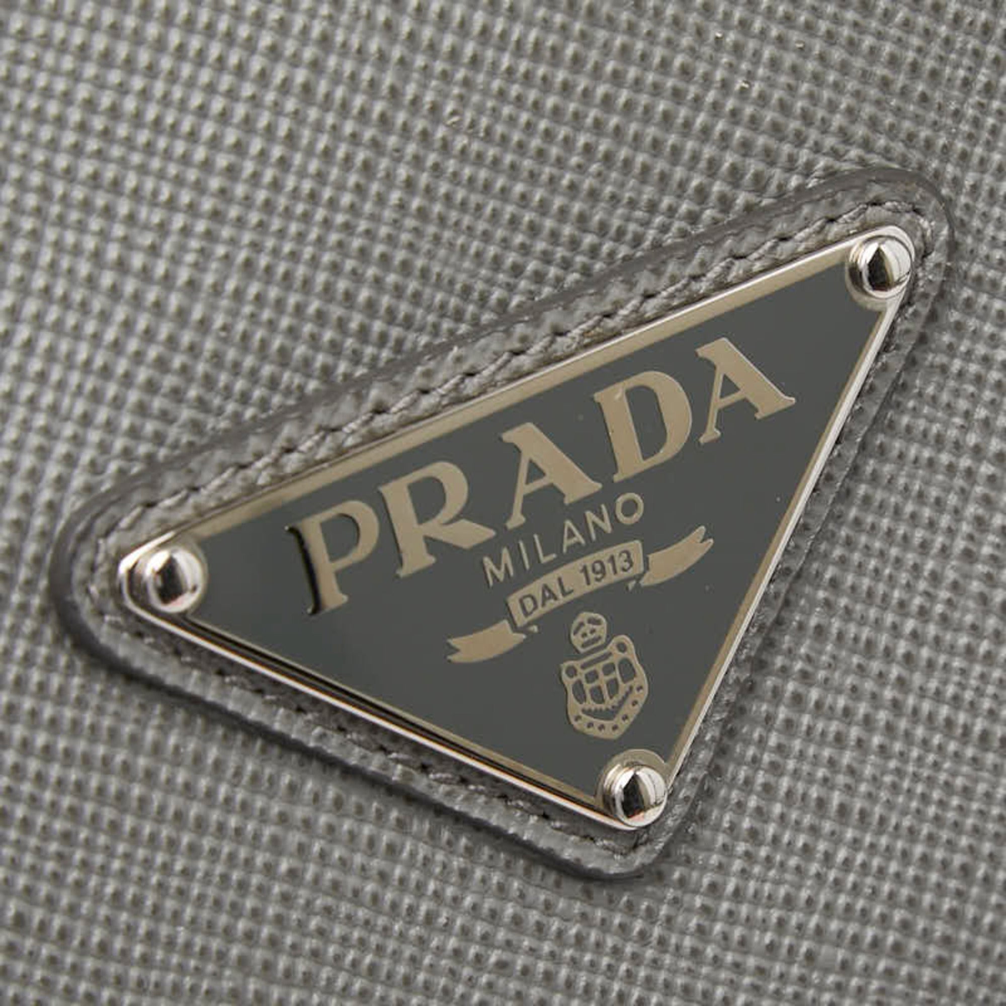 Prada Gray Leather Tote Bag (Pre-Owned)