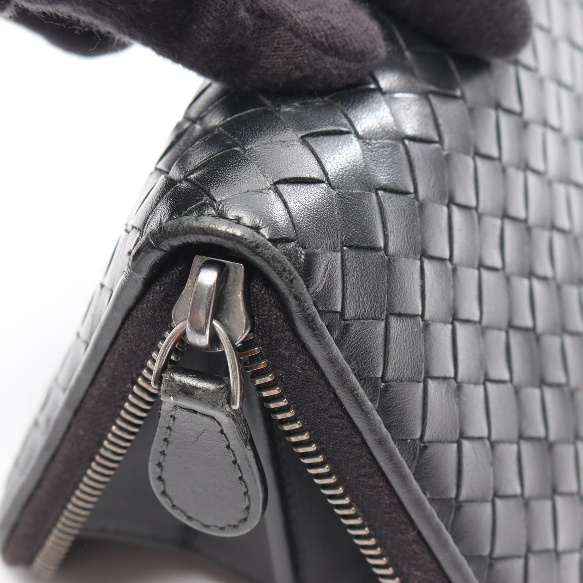 Bottega Veneta Black Leather Long Wallet (Bi-Fold) (Pre-Owned)