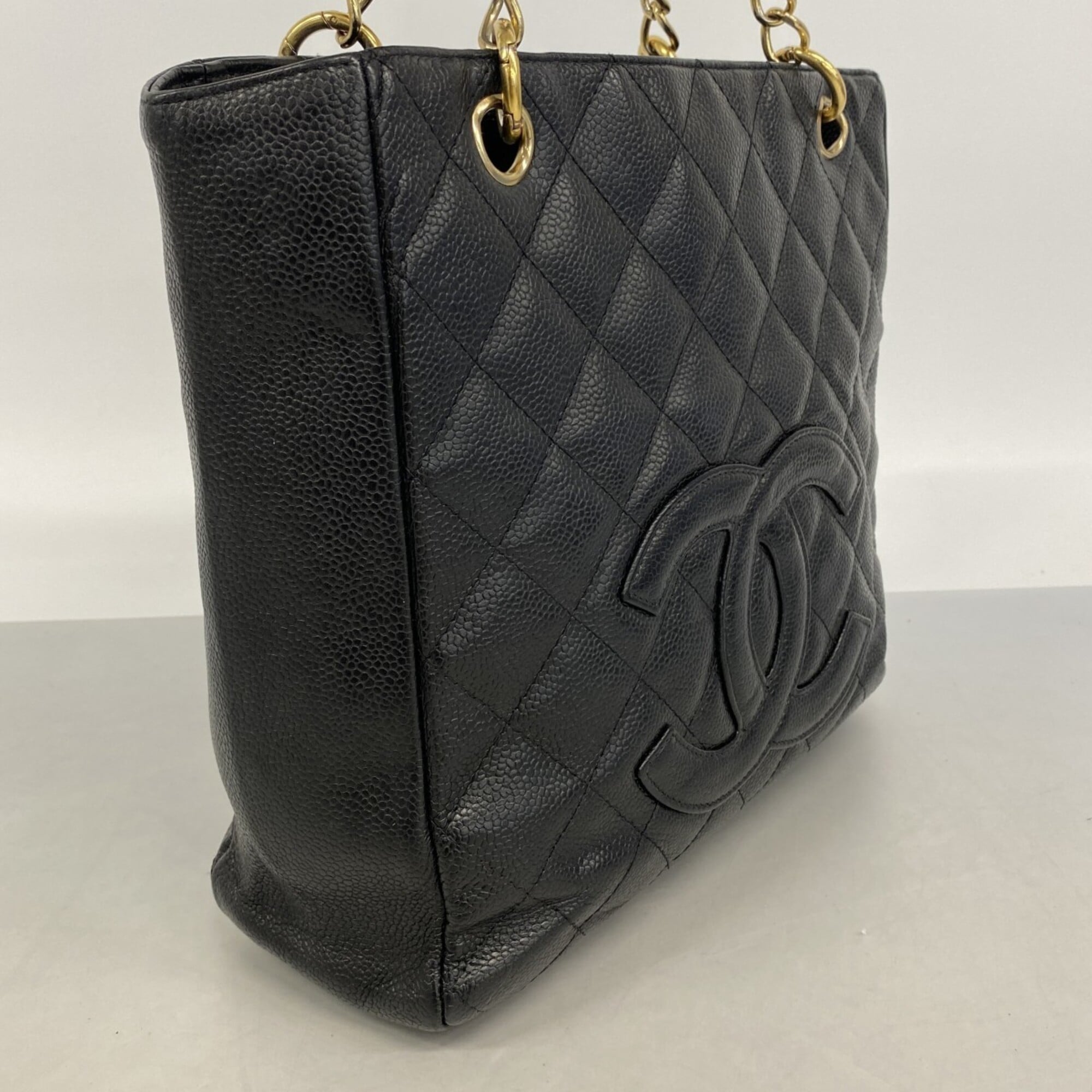 Chanel Black Grained Calfskin Tote Bag (Pre-Owned)