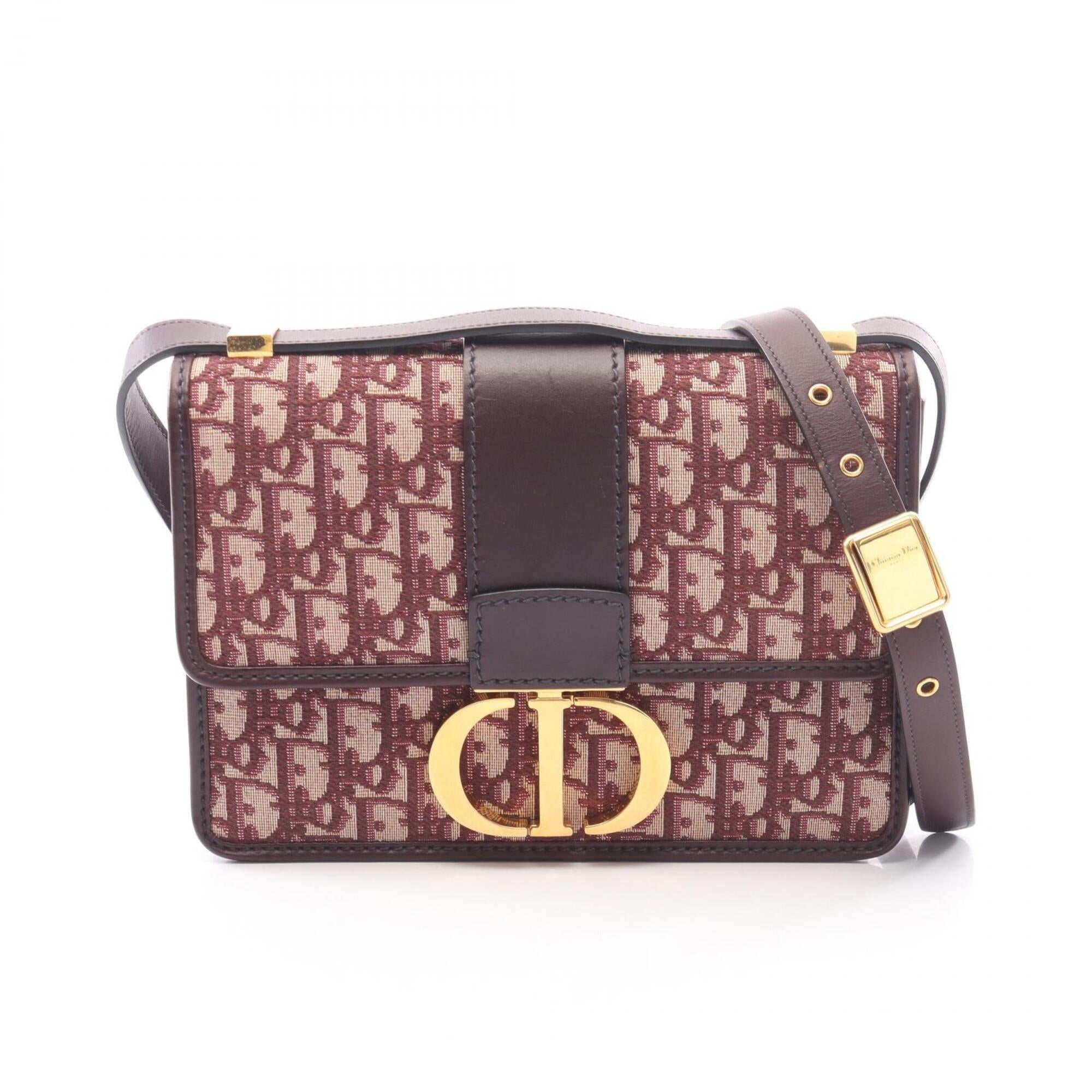 Christian Dior Bordeaux Canvas Leather Handbag Shoulder Bag (Pre-Owned)