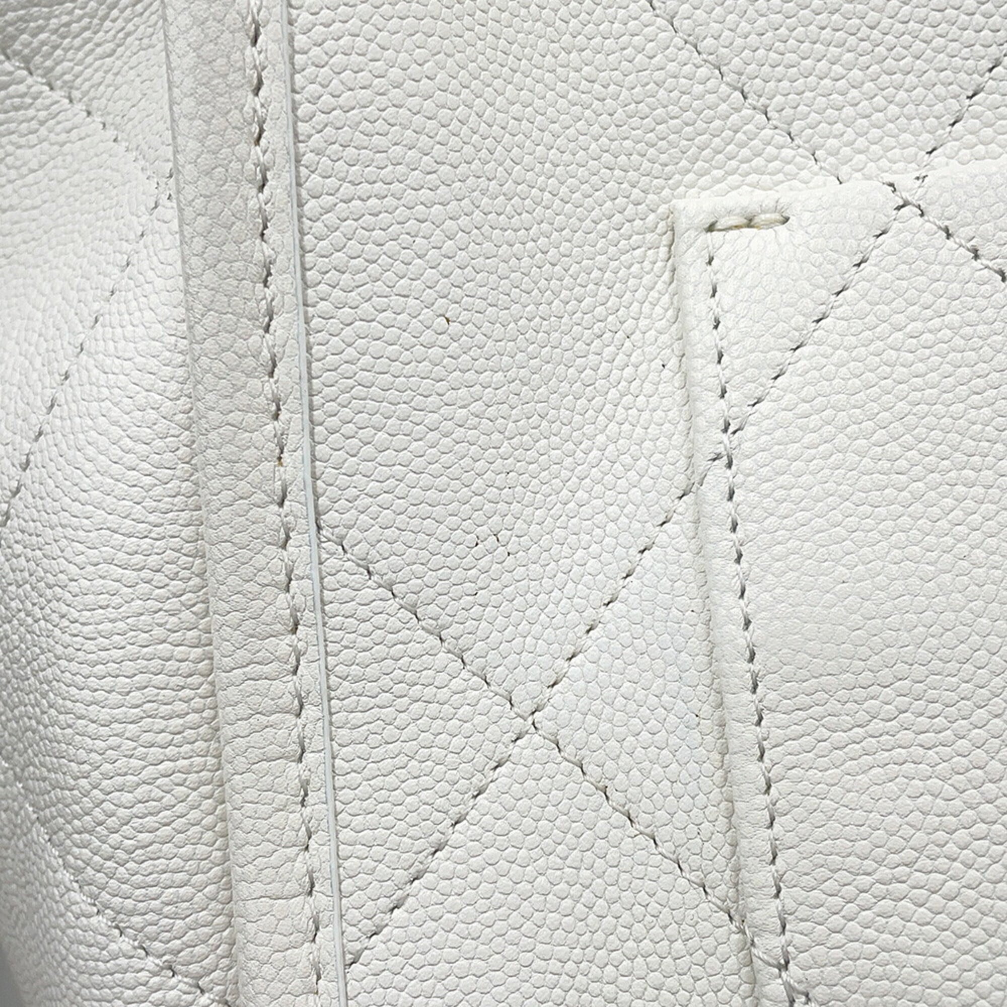 Chanel White Grained Calfskin Shoulder Bag Tote Bag (Pre-Owned)