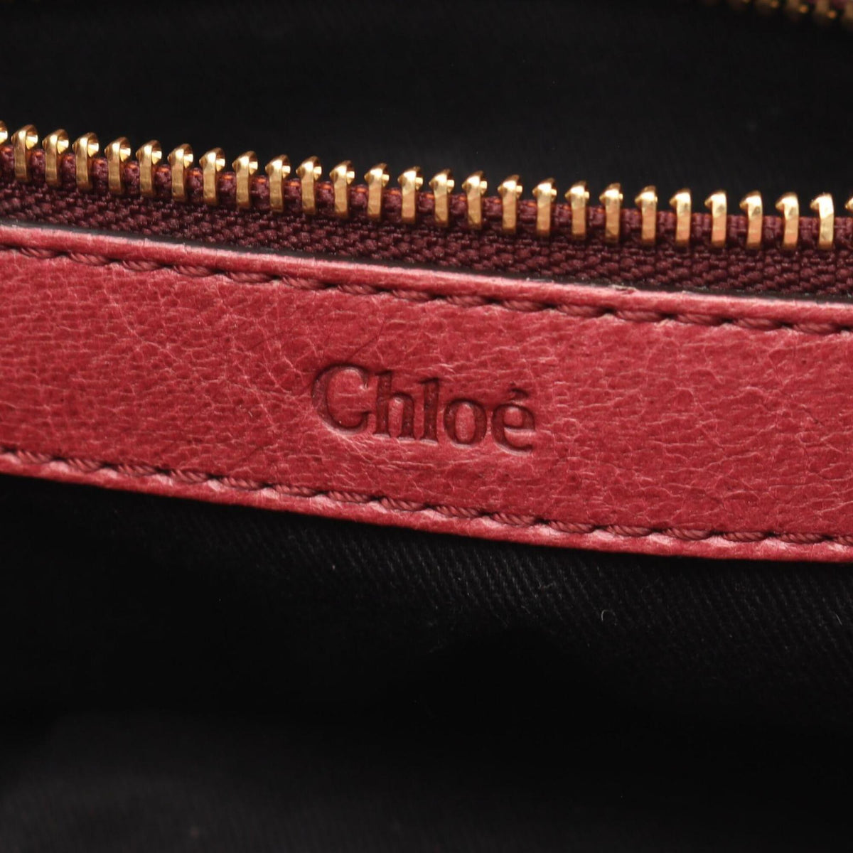Chloé Green Red Color Leather Handbag (Pre-Owned)