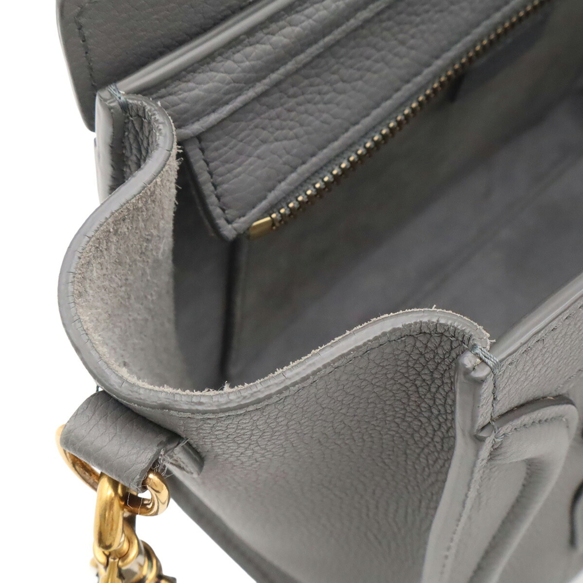 Celine Black Gray Leather Handbag Shoulder Bag (Pre-Owned)