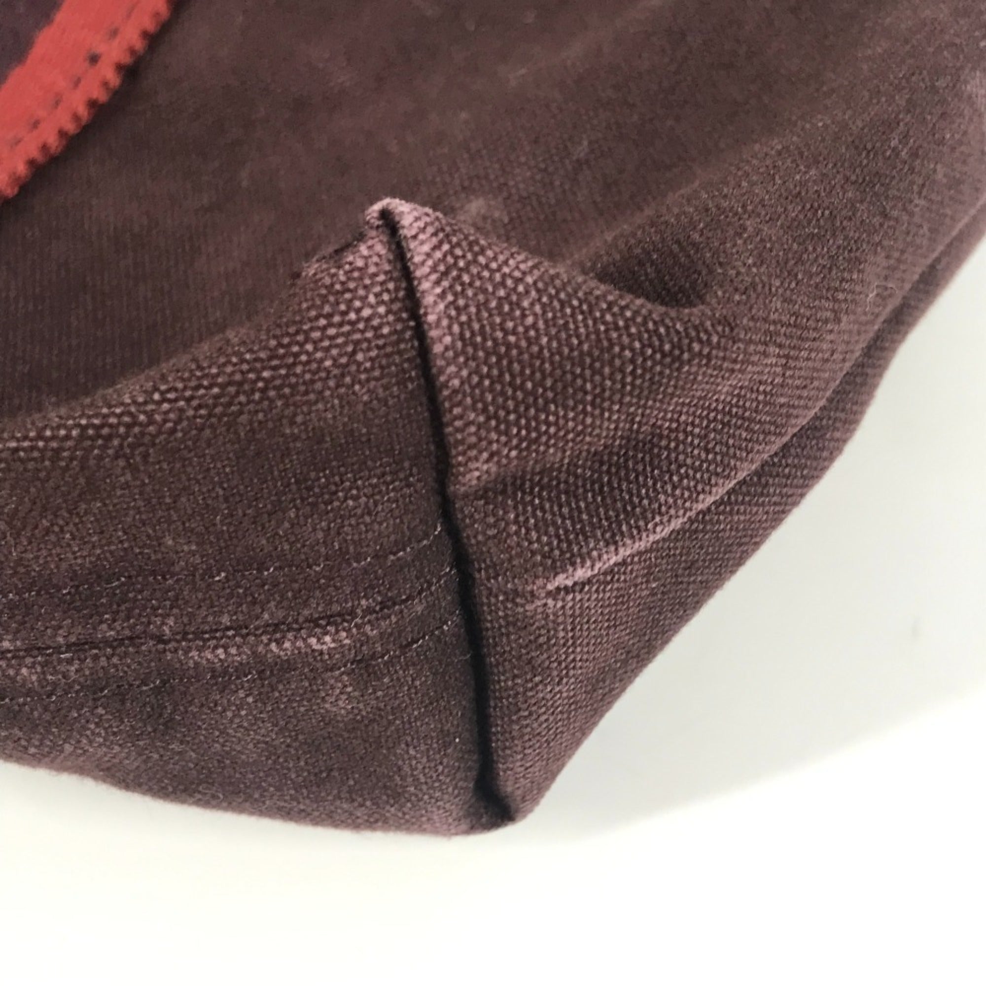 Hermes Bordeaux Brown Cotton Handbag Tote Bag (Pre-Owned)