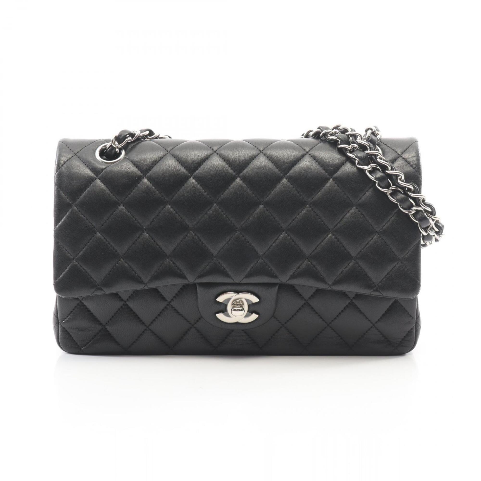 Chanel Black Leather Handbag Shoulder Bag (Pre-Owned)