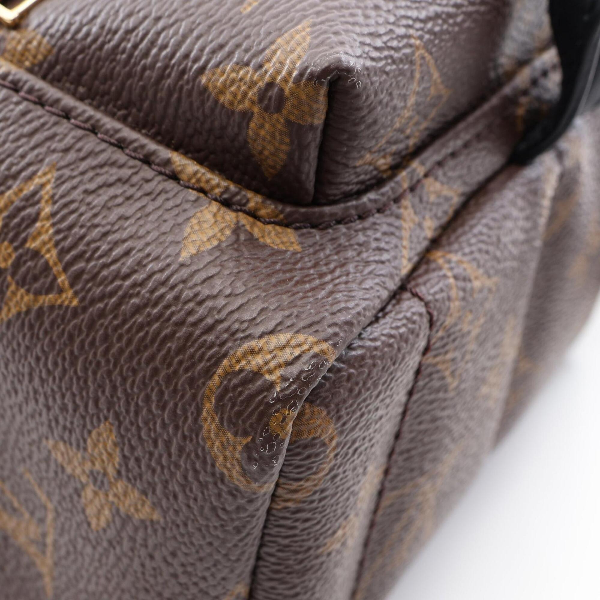 Louis Vuitton Black Brown Monogram Coated Canvas Leather Backpack (Pre-Owned)