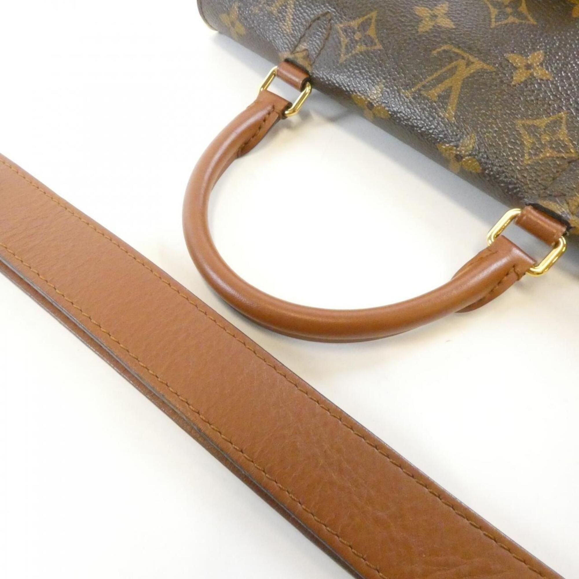 Louis Vuitton Black Marron Coated Canvas Leather Handbag (Pre-Owned)