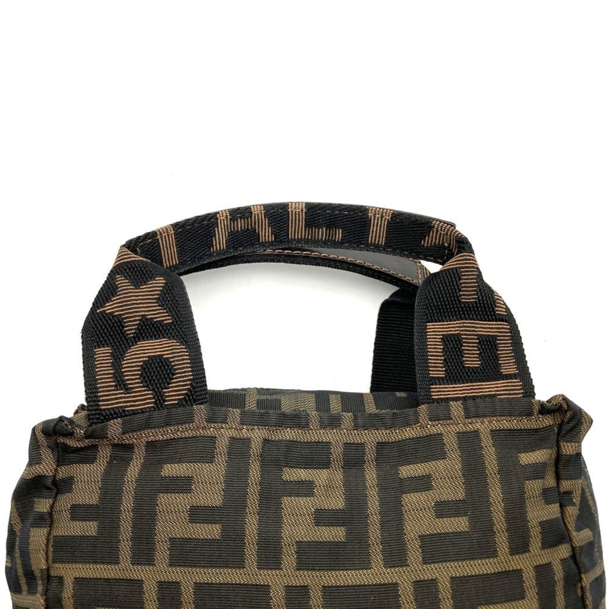 Fendi Brown Khaki Zucca Handbag Pouch (Pre-Owned)