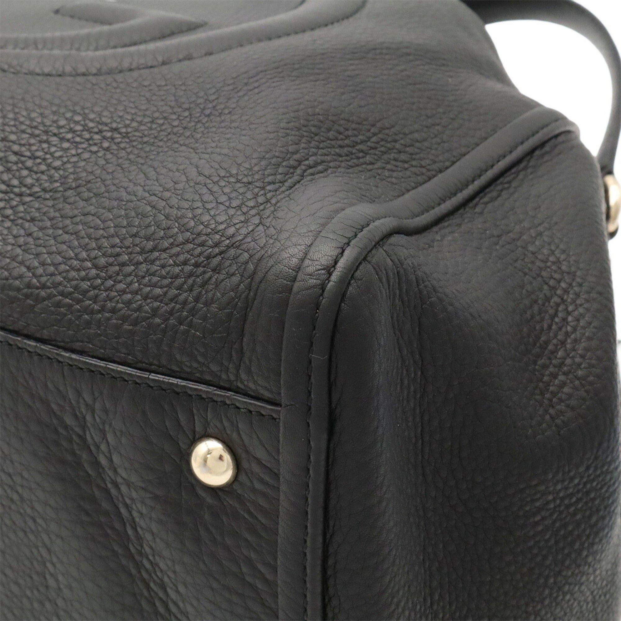 Gucci Black Leather Shoulder Bag Tote Bag (Pre-Owned)