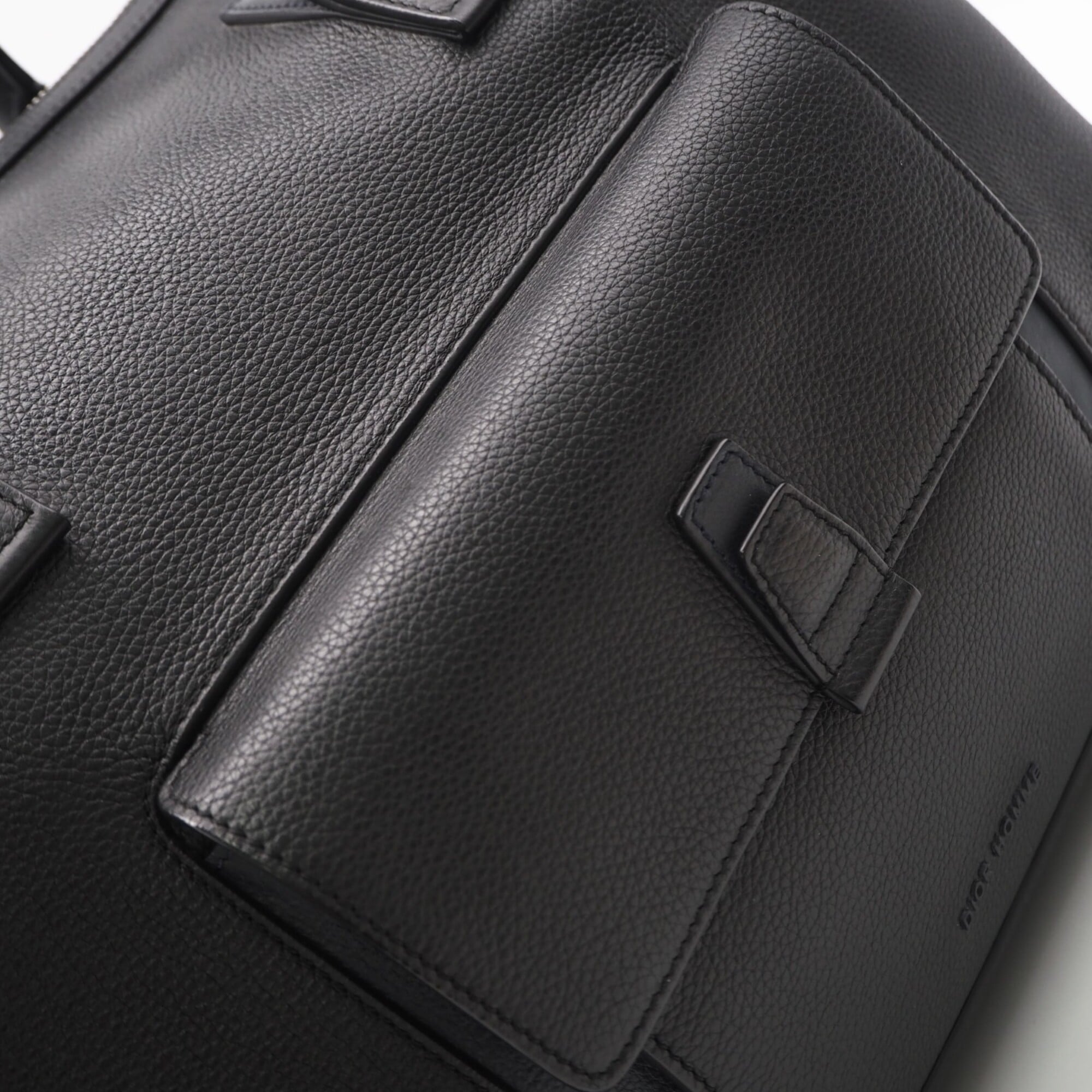 Dior Homme Black Navy Leather Boston Bag (Pre-Owned)