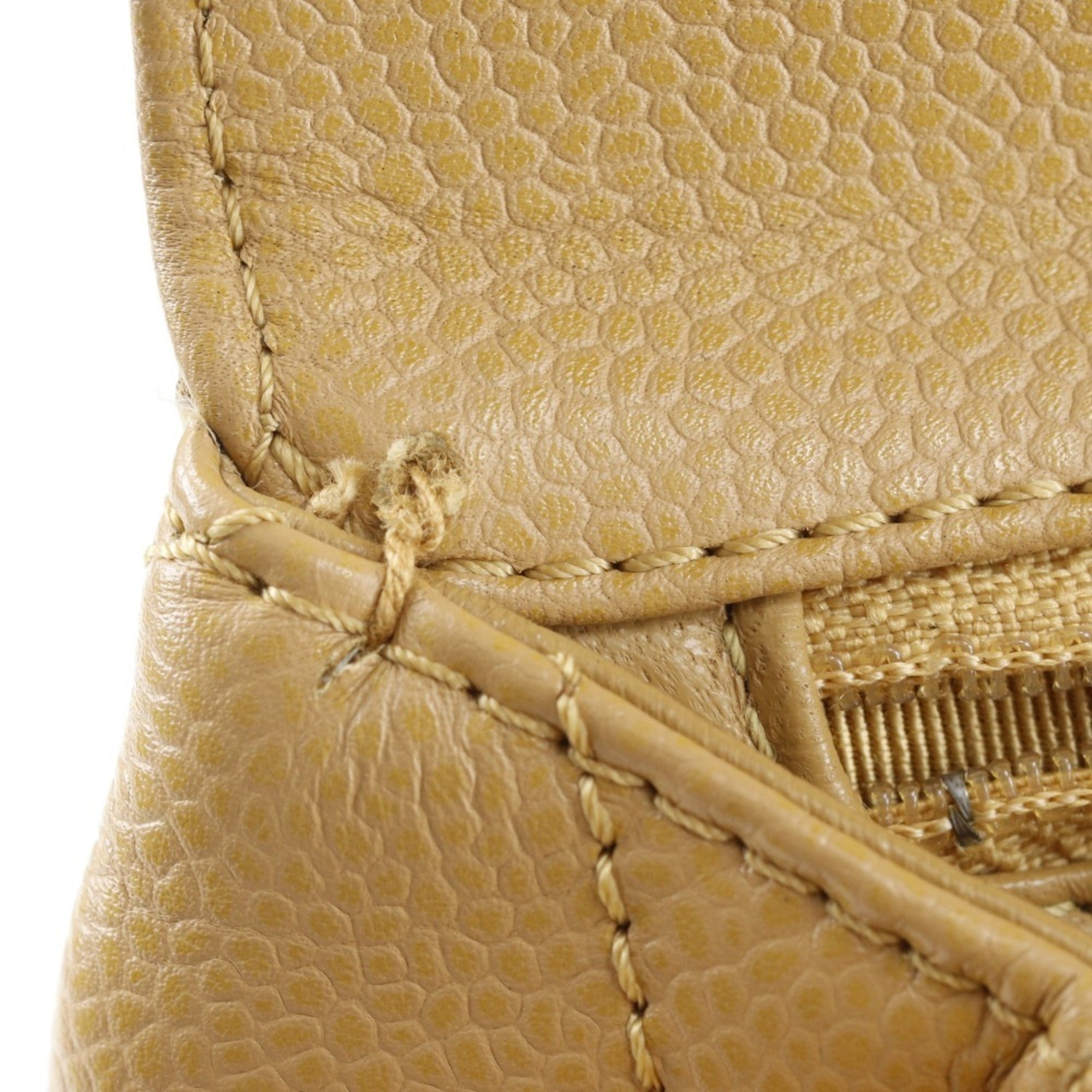 Chanel Beige Grained Calfskin Handbag (Pre-Owned)
