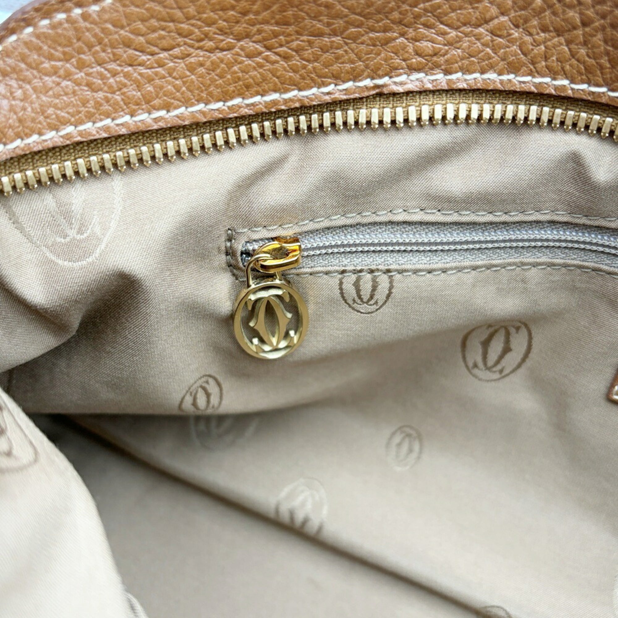 Cartier Brown Leather Tote Bag (Pre-Owned)