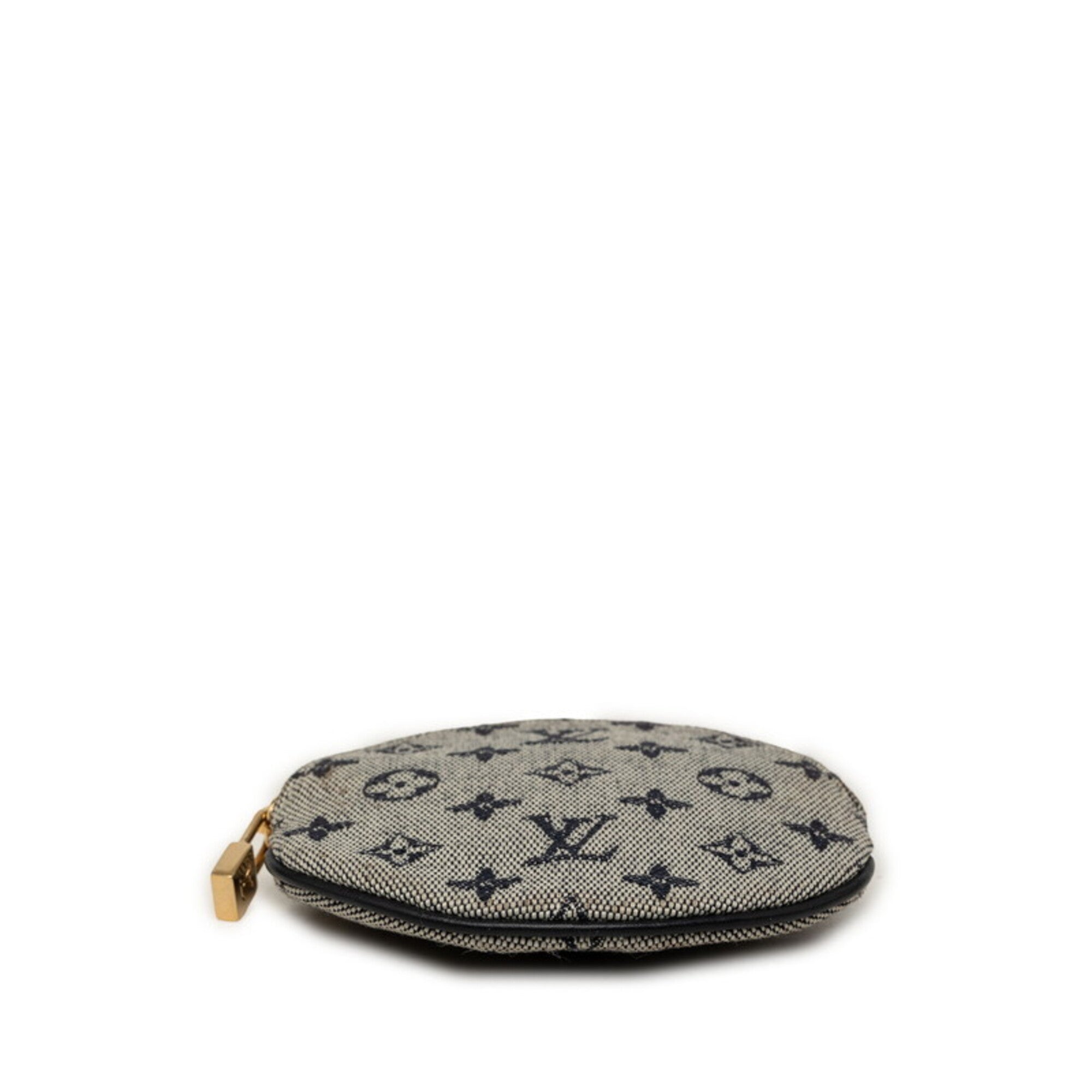 Louis Vuitton Navy Canvas Leather Coin Purse/Coin Case (Pre-Owned)