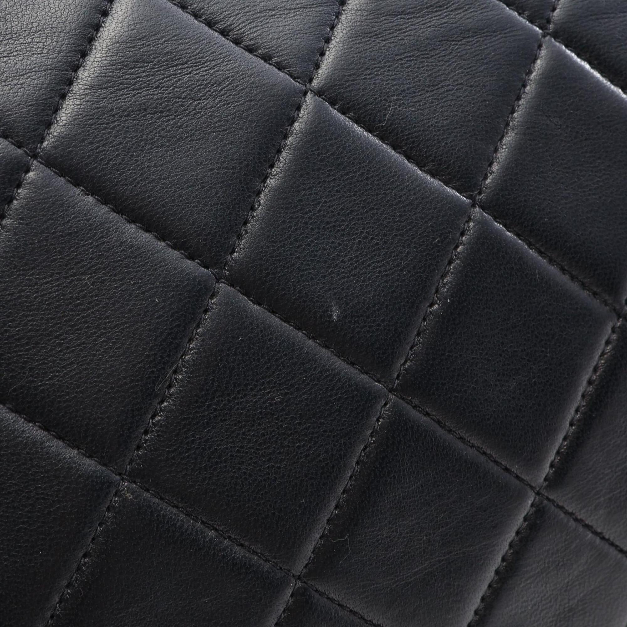Chanel Black Leather Handbag Shoulder Bag (Pre-Owned)
