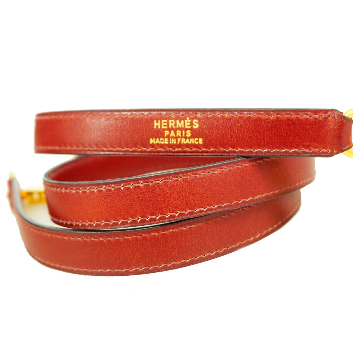Hermes Rouge H Box Calf Leather Handbag (Pre-Owned)