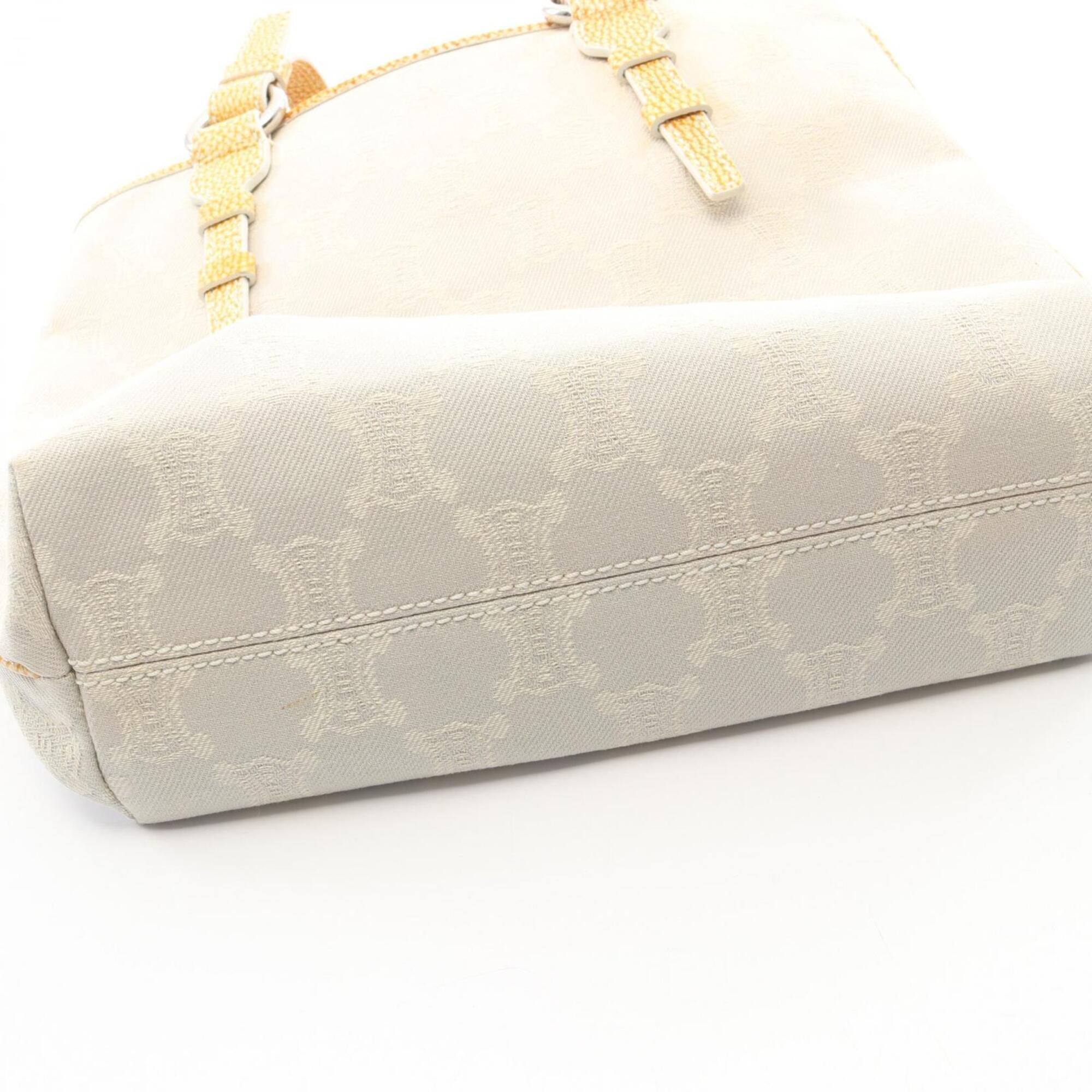 Celine Gray Yellow Canvas Handbag Tote Bag (Pre-Owned)
