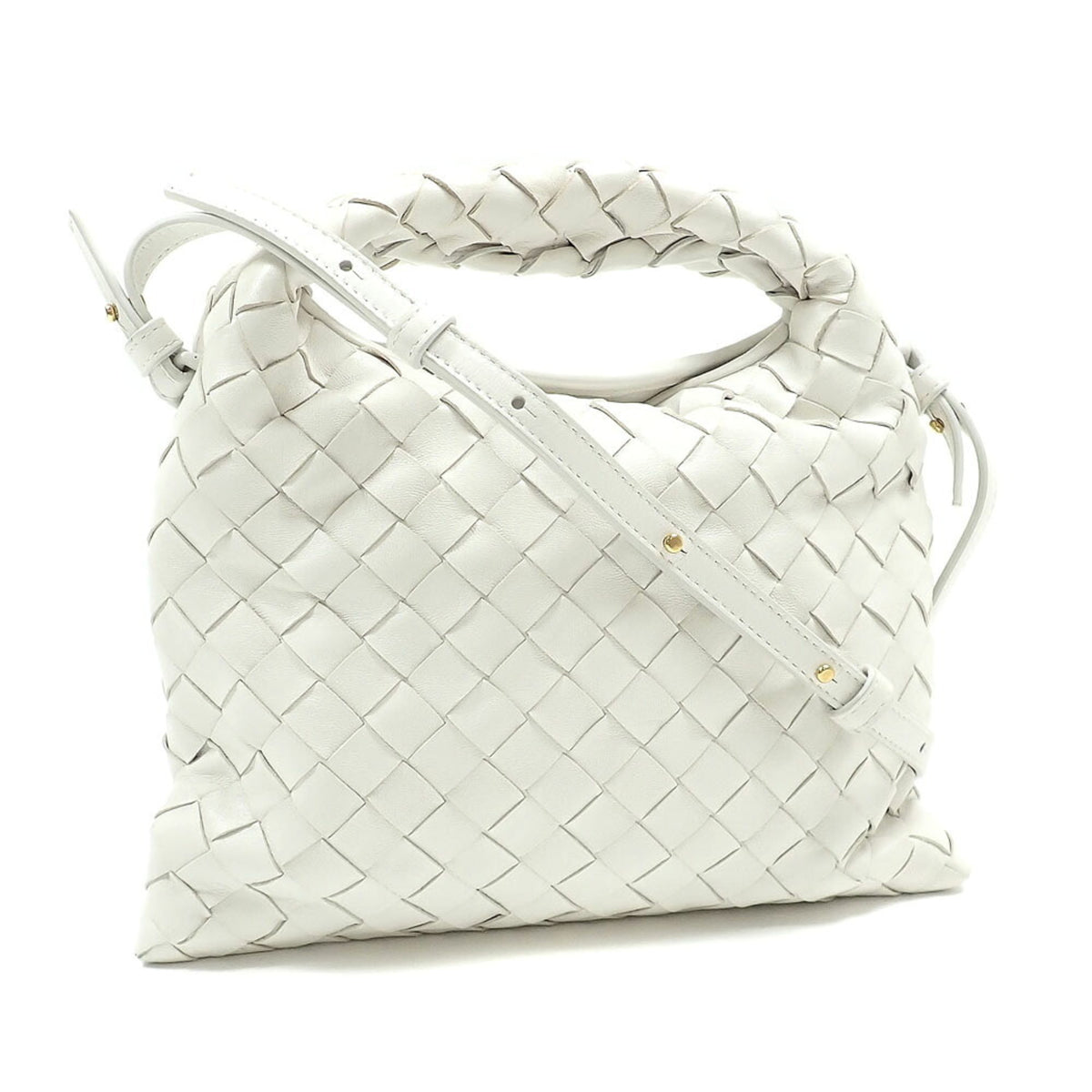 Bottega Veneta White Leather Shoulder Bag (Pre-Owned)