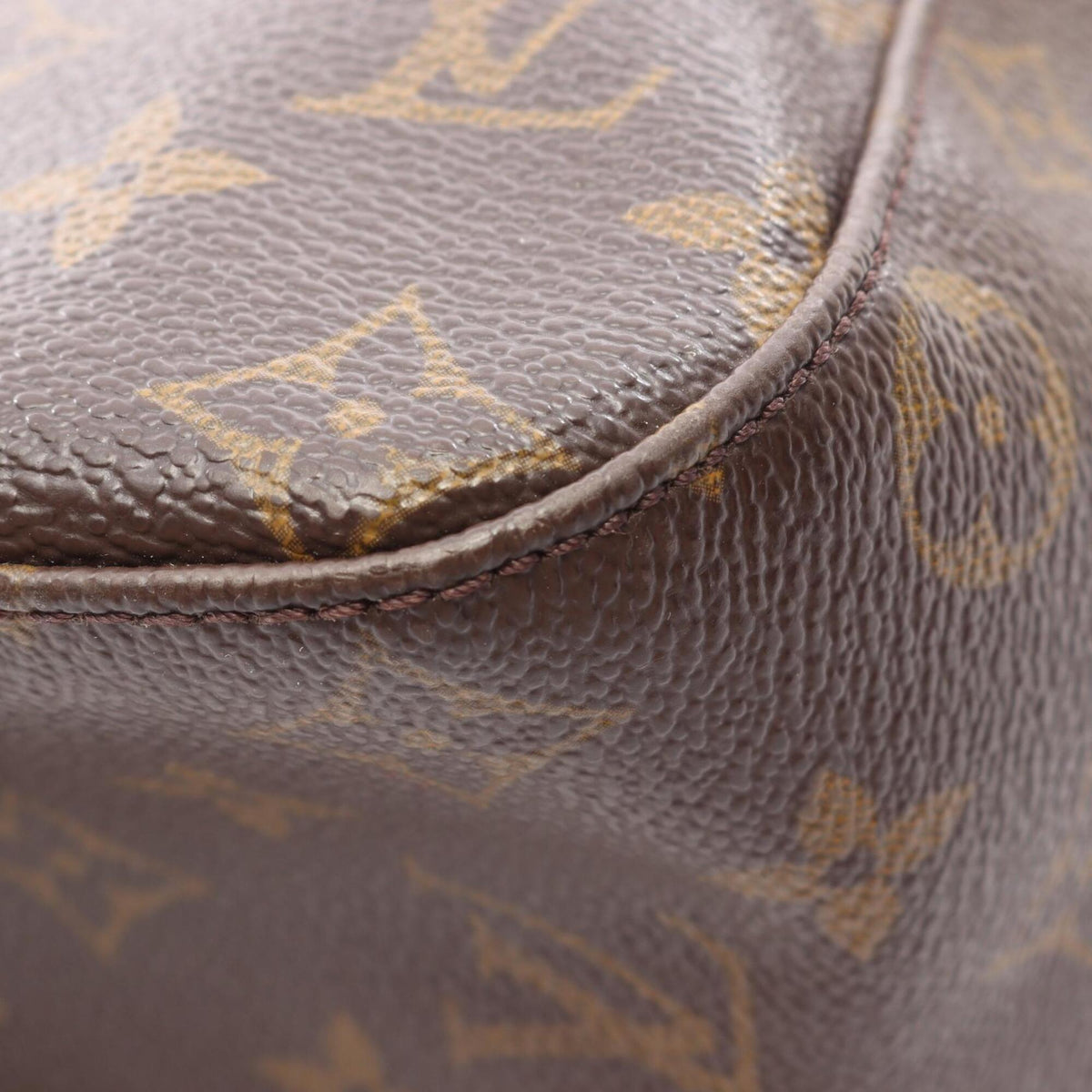 Louis Vuitton Brown Coated Canvas Leather Handbag Shoulder Bag (Pre-Owned)