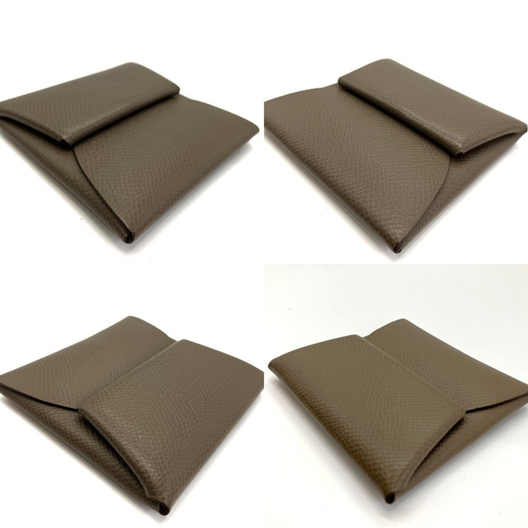 Hermes Etoupe Gray Gray Epsom Leather Coin Purse/Coin Case (Pre-Owned)