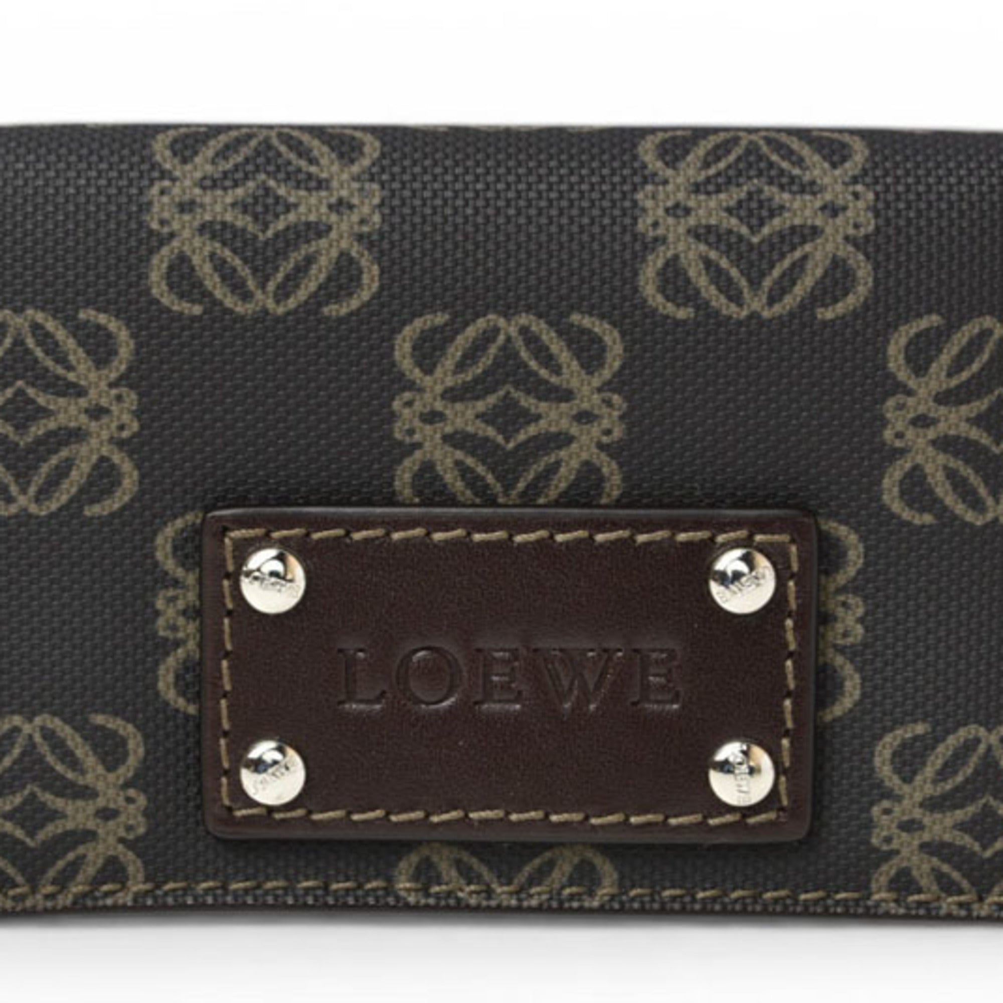Loewe Brown Coated Canvas Coin Purse/Coin Case (Pre-Owned)