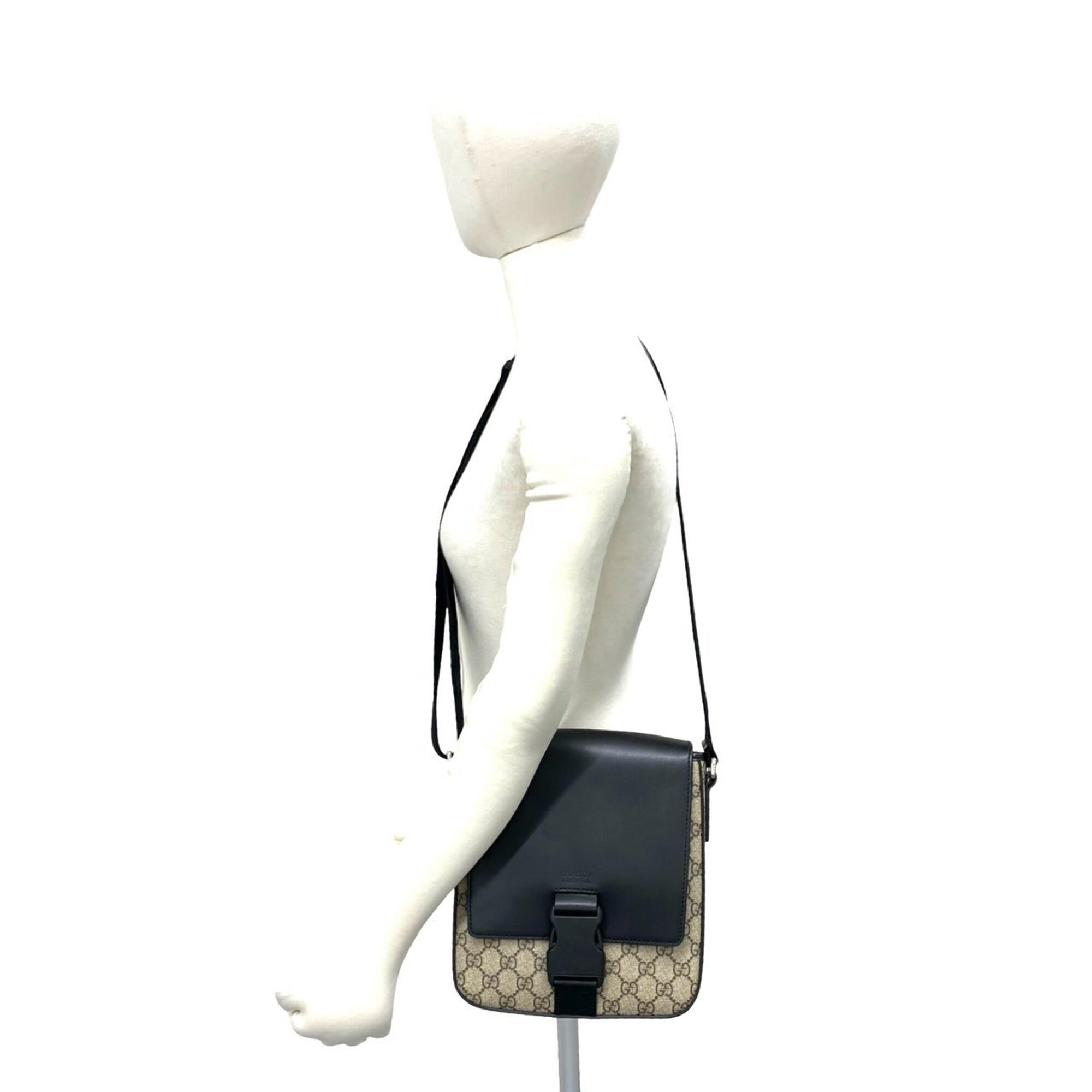 Gucci Black Elastane Leather Crossbody Bag Pochette Shoulder Bag (Pre-Owned)