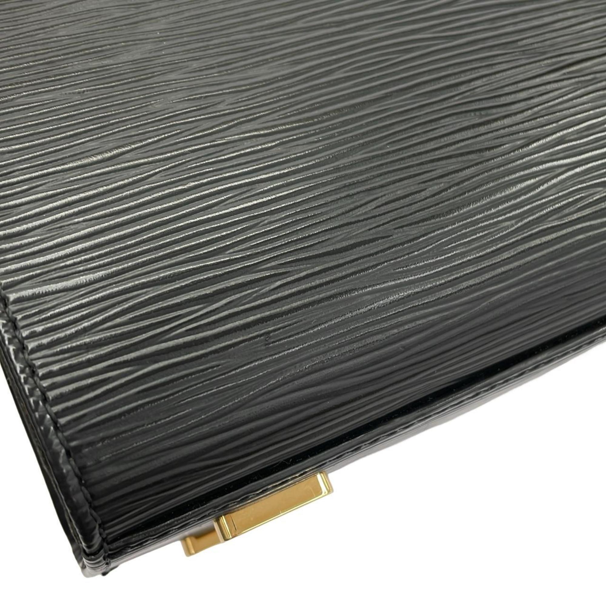 Louis Vuitton Black Leather Handbag (Pre-Owned)