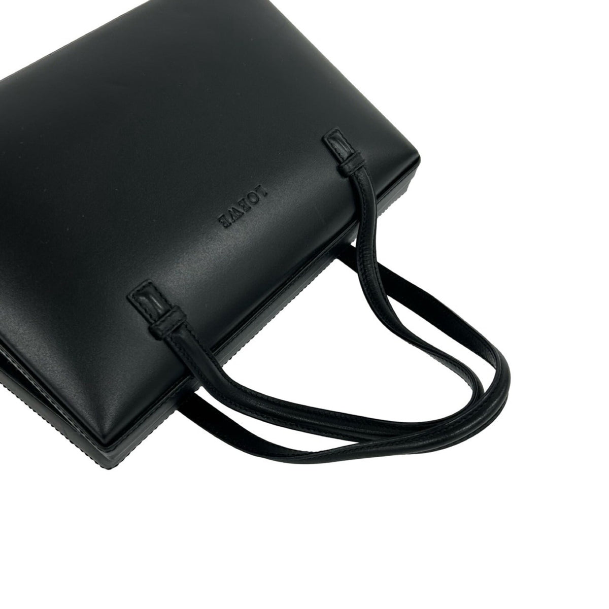 Loewe Black Leather Boston Bag Handbag (Pre-Owned)
