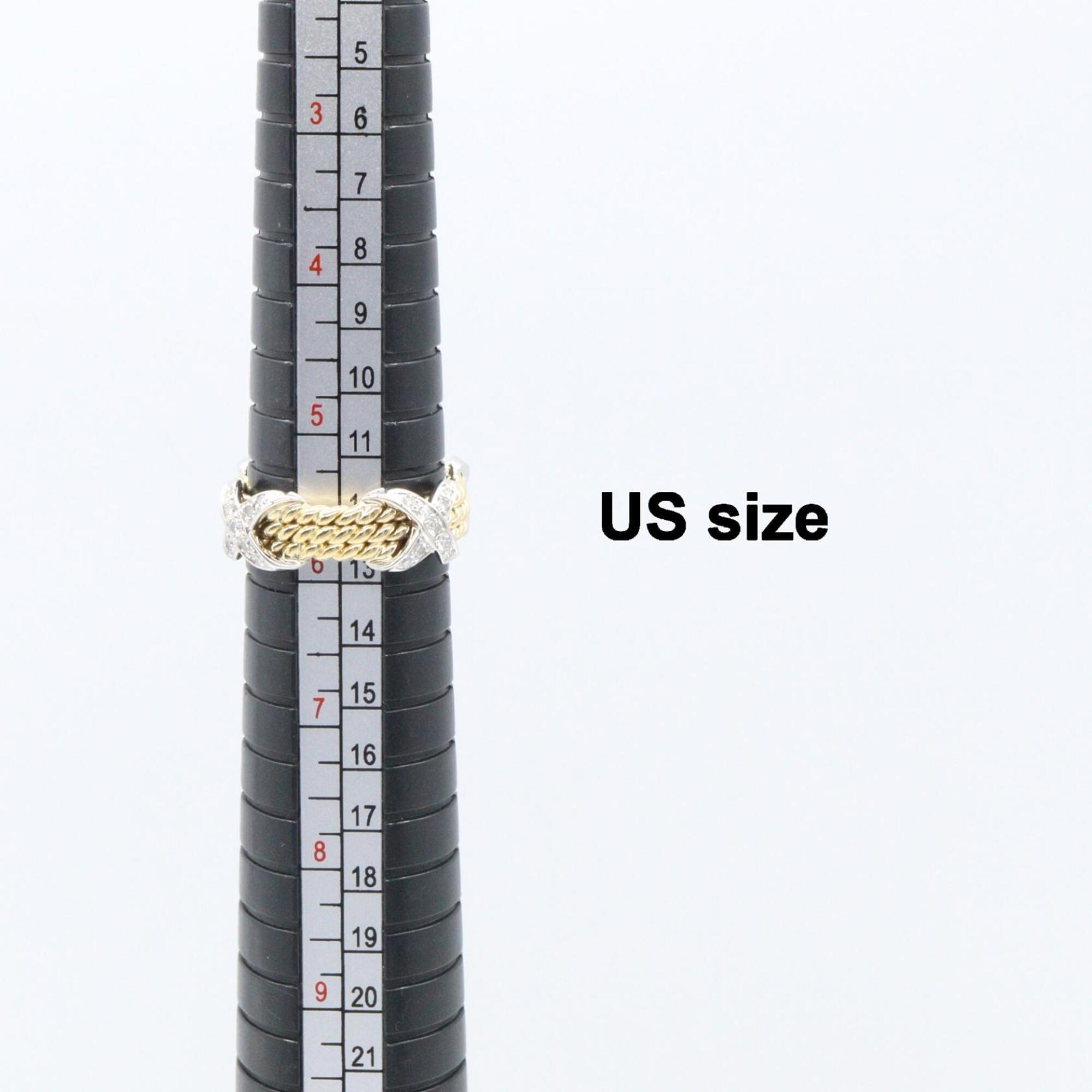 Tiffany Gold Silver Clear Yellow Gold (18K) Platinum 950 Band Ring (Pre-Owned)